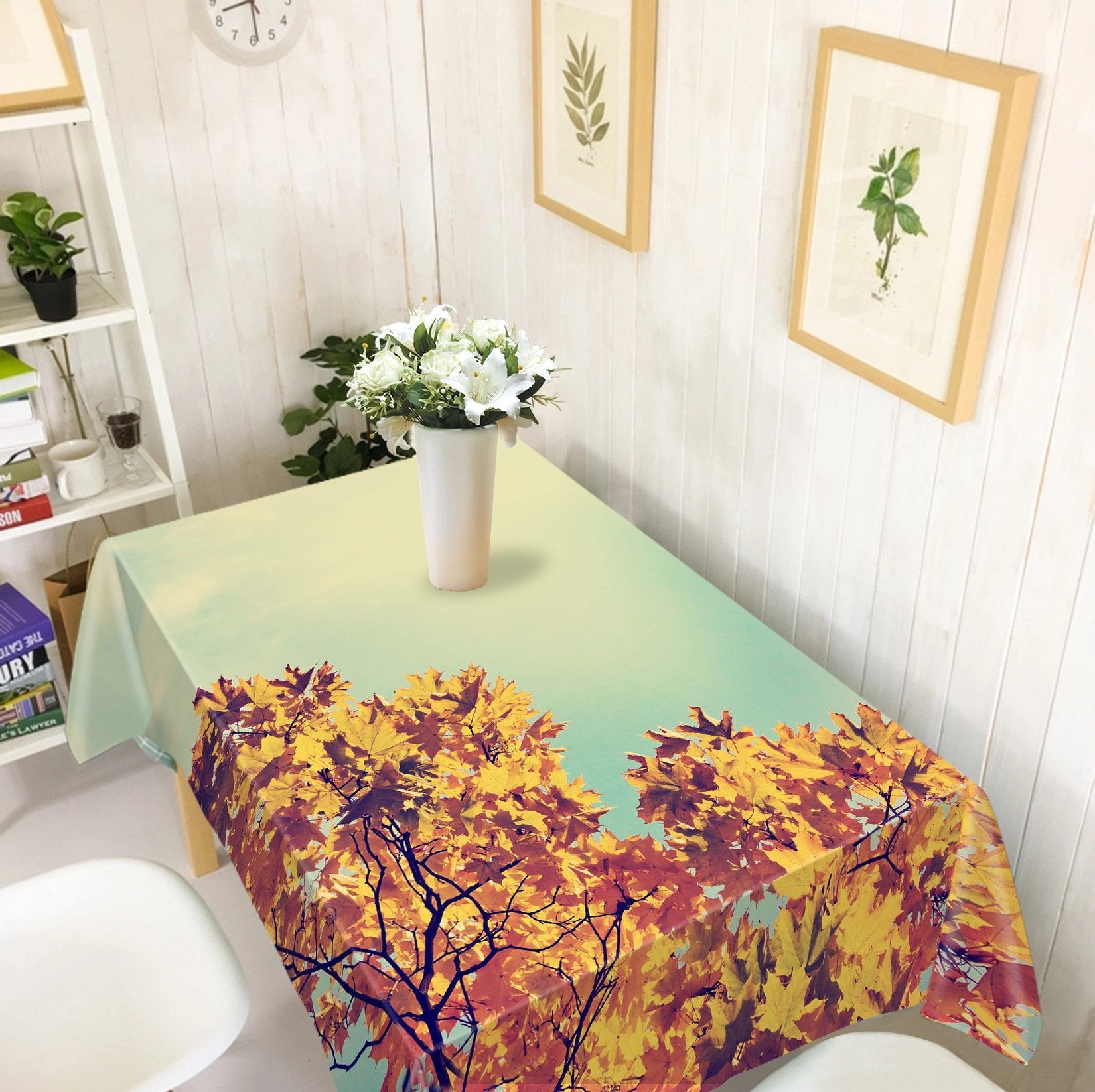 3D Yellow Leaves 725 Tablecloths Wallpaper AJ Wallpaper