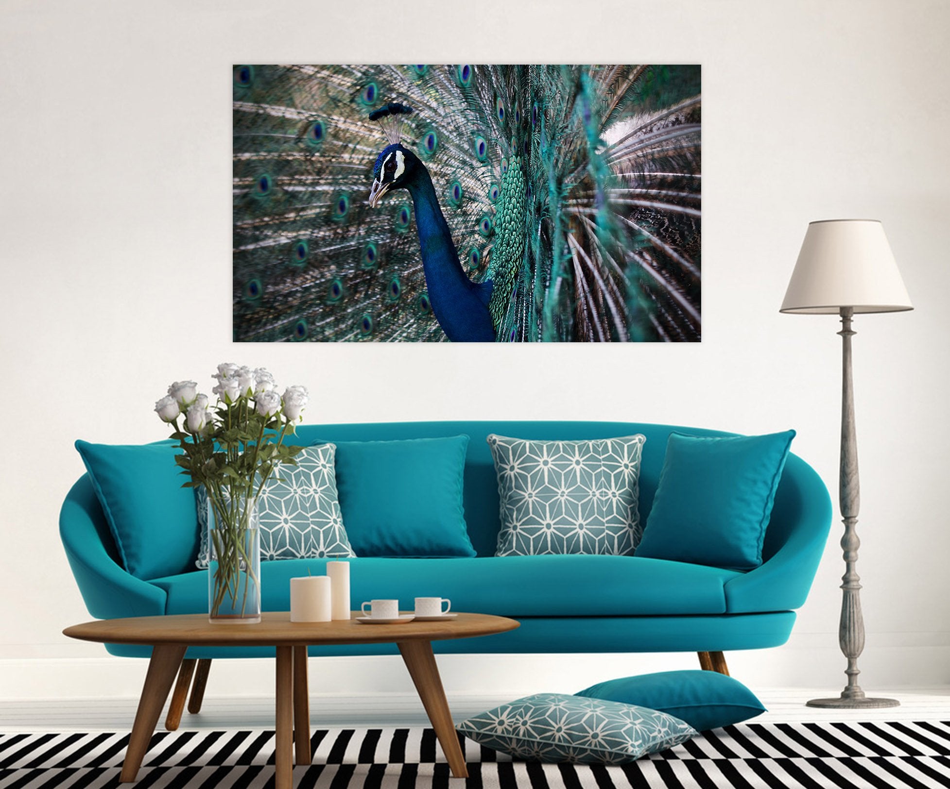 3D Peacock Opening 102 Animal Wall Stickers Wallpaper AJ Wallpaper 2