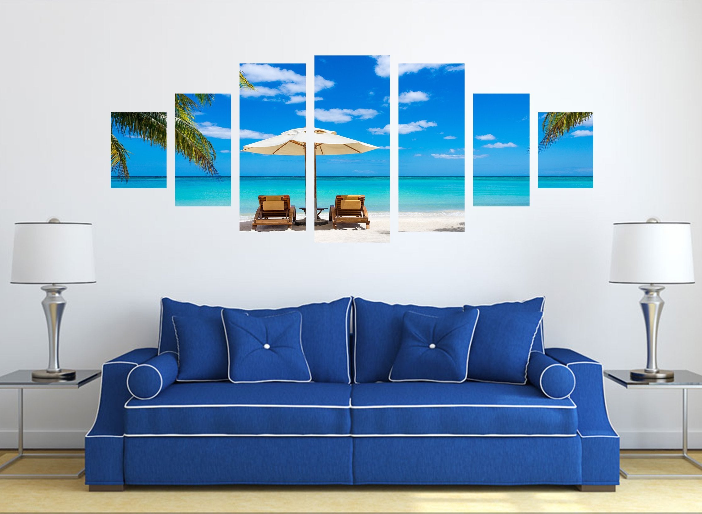 3D Beach Umbrella 135 Unframed Print Wallpaper Wallpaper AJ Wallpaper