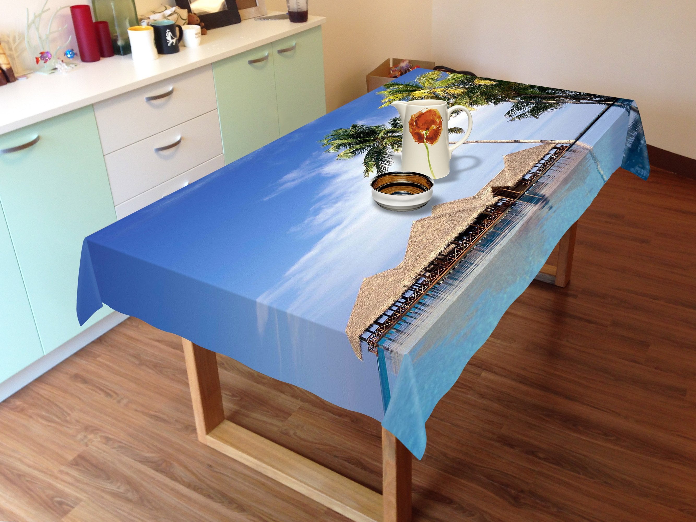 3D Sea Pavilions 302 Tablecloths Wallpaper AJ Wallpaper