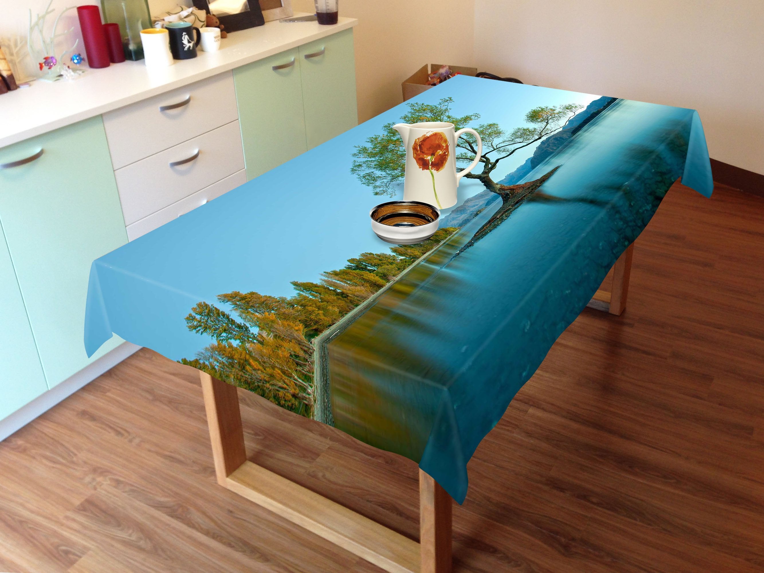 3D Lake Lonely Tree 738 Tablecloths Wallpaper AJ Wallpaper