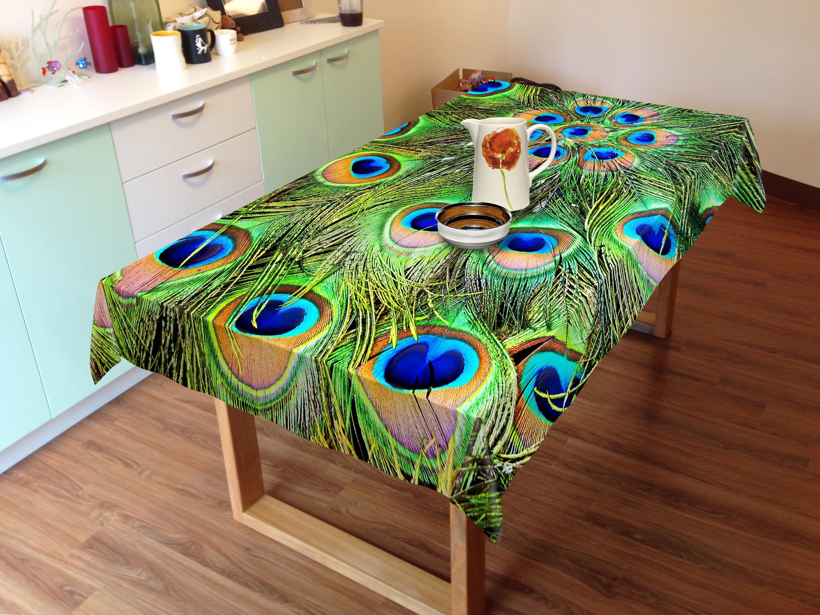 3D Peacock Feather 1 Tablecloths Wallpaper AJ Wallpaper