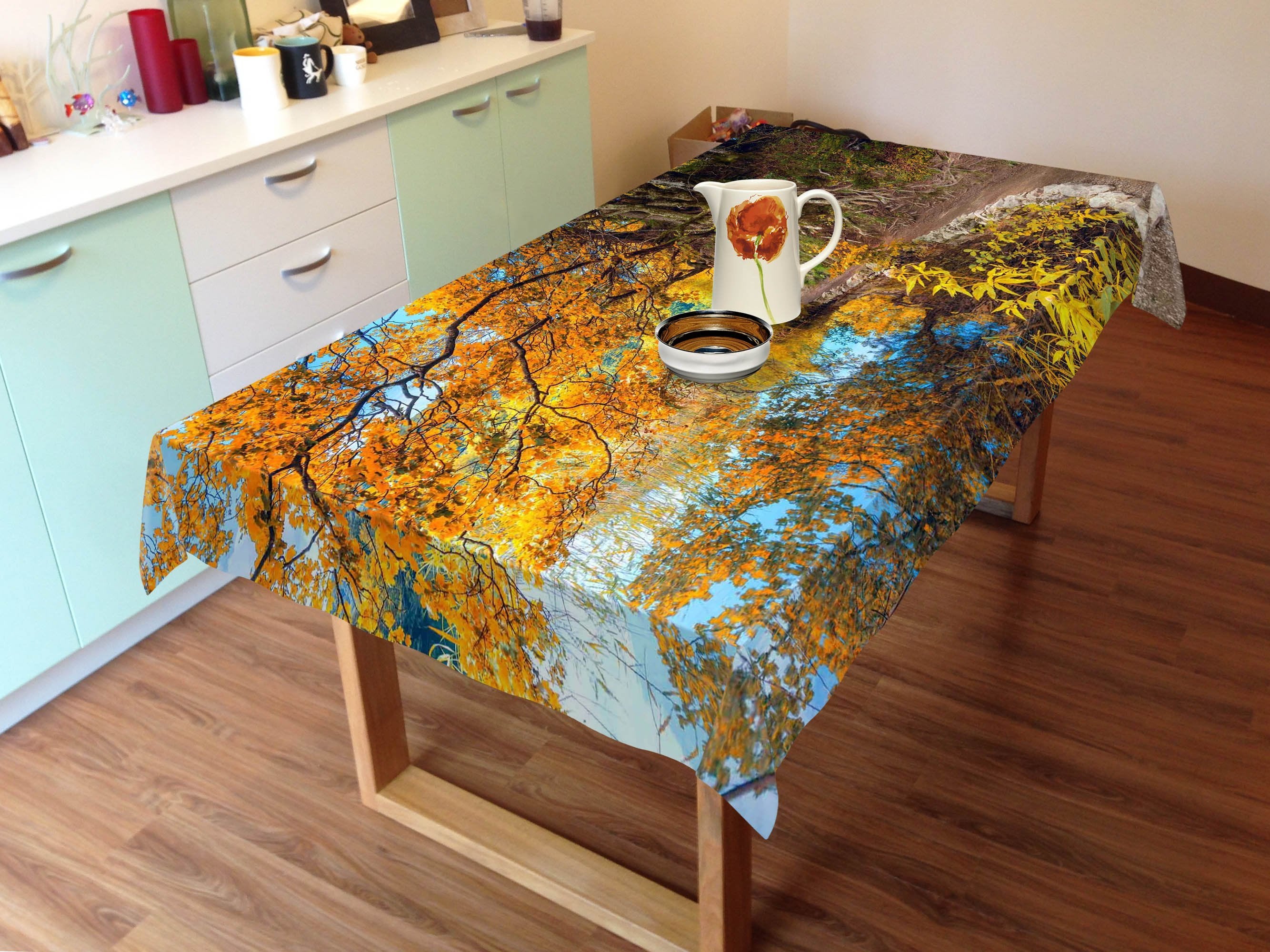 3D Lakeside Trees 610 Tablecloths Wallpaper AJ Wallpaper