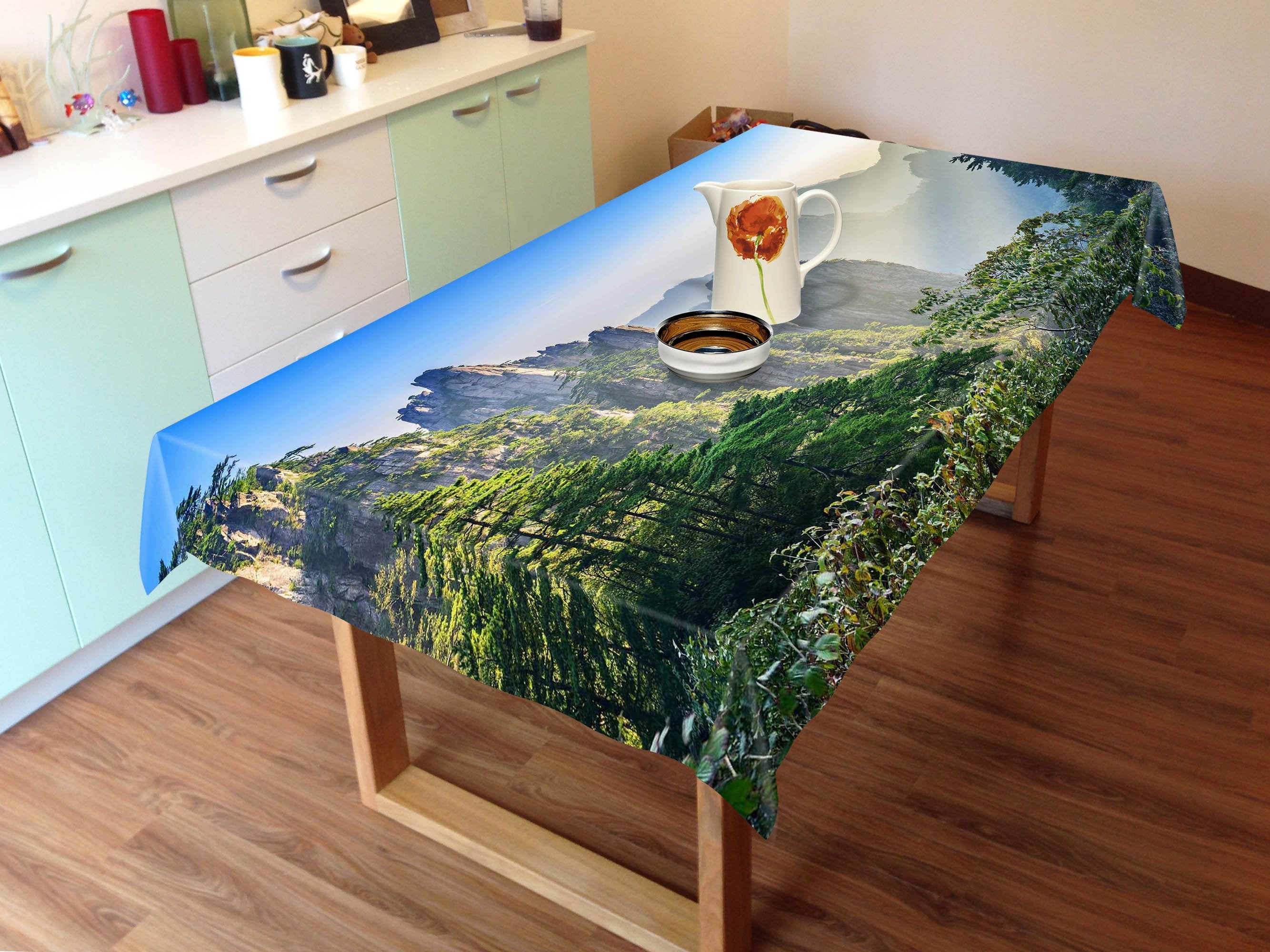 3D Misty Mountains 765 Tablecloths Wallpaper AJ Wallpaper