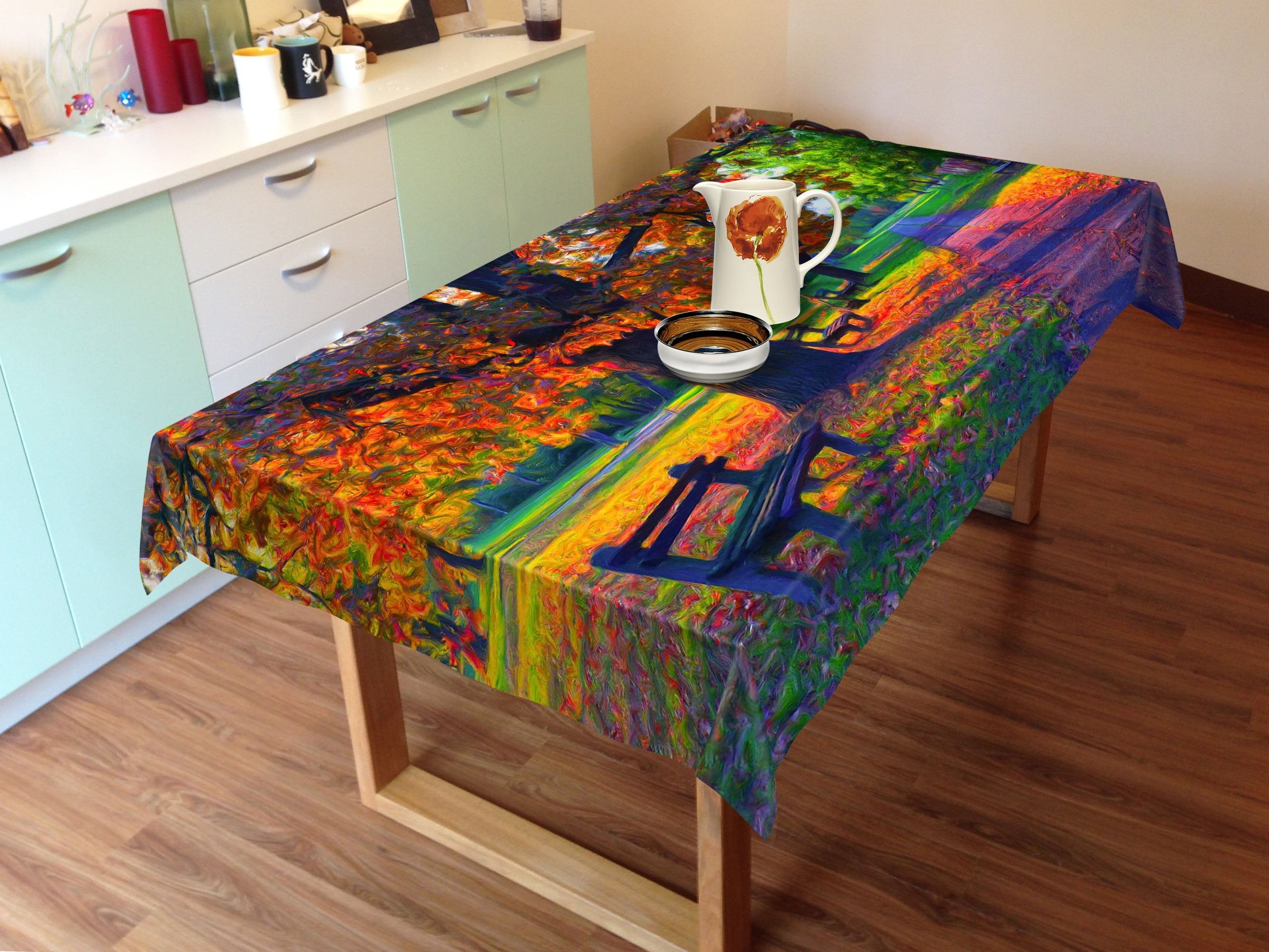 3D Park Trees Painting 499 Tablecloths Wallpaper AJ Wallpaper