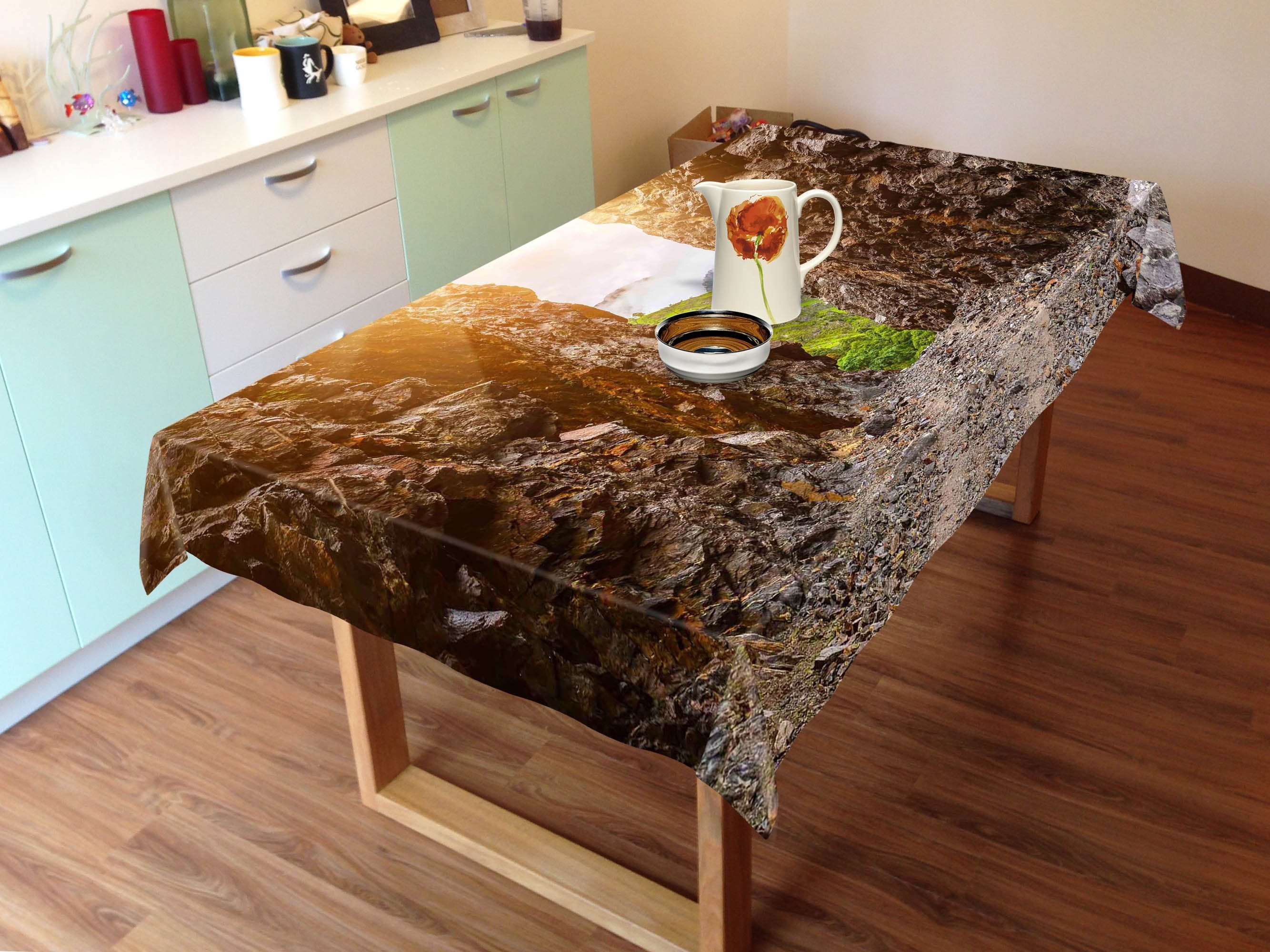 3D Narrow Mountain Road 689 Tablecloths Wallpaper AJ Wallpaper