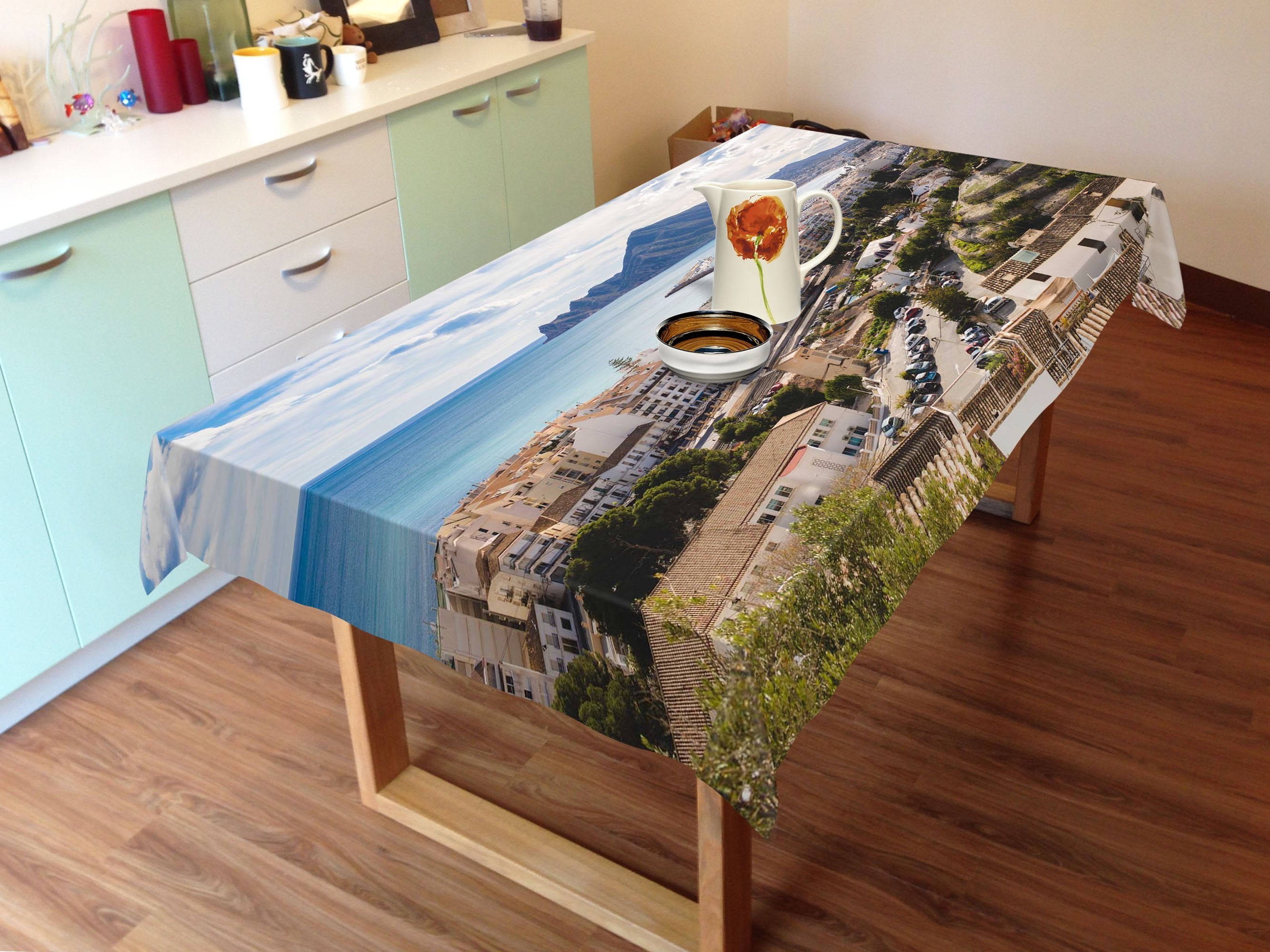 3D Seaside Town 647 Tablecloths Wallpaper AJ Wallpaper