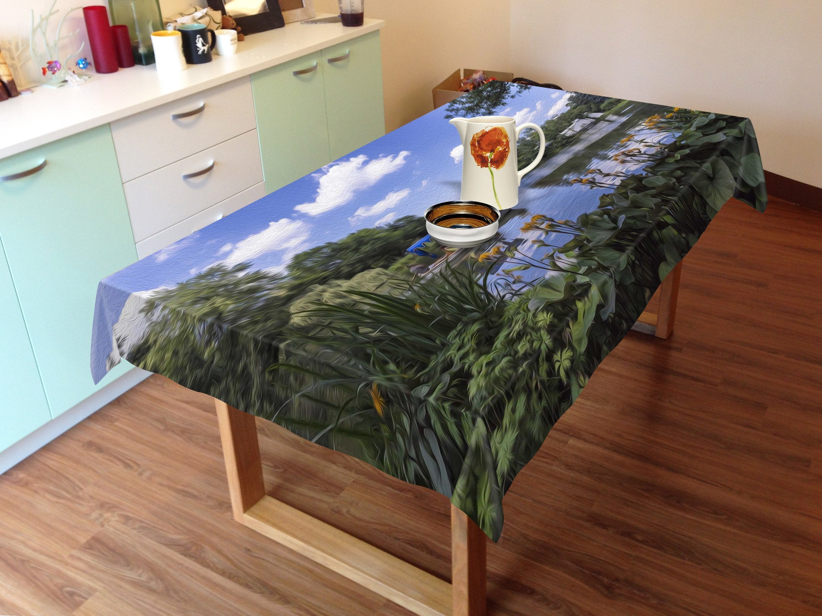 3D Lake Painting 583 Tablecloths Wallpaper AJ Wallpaper