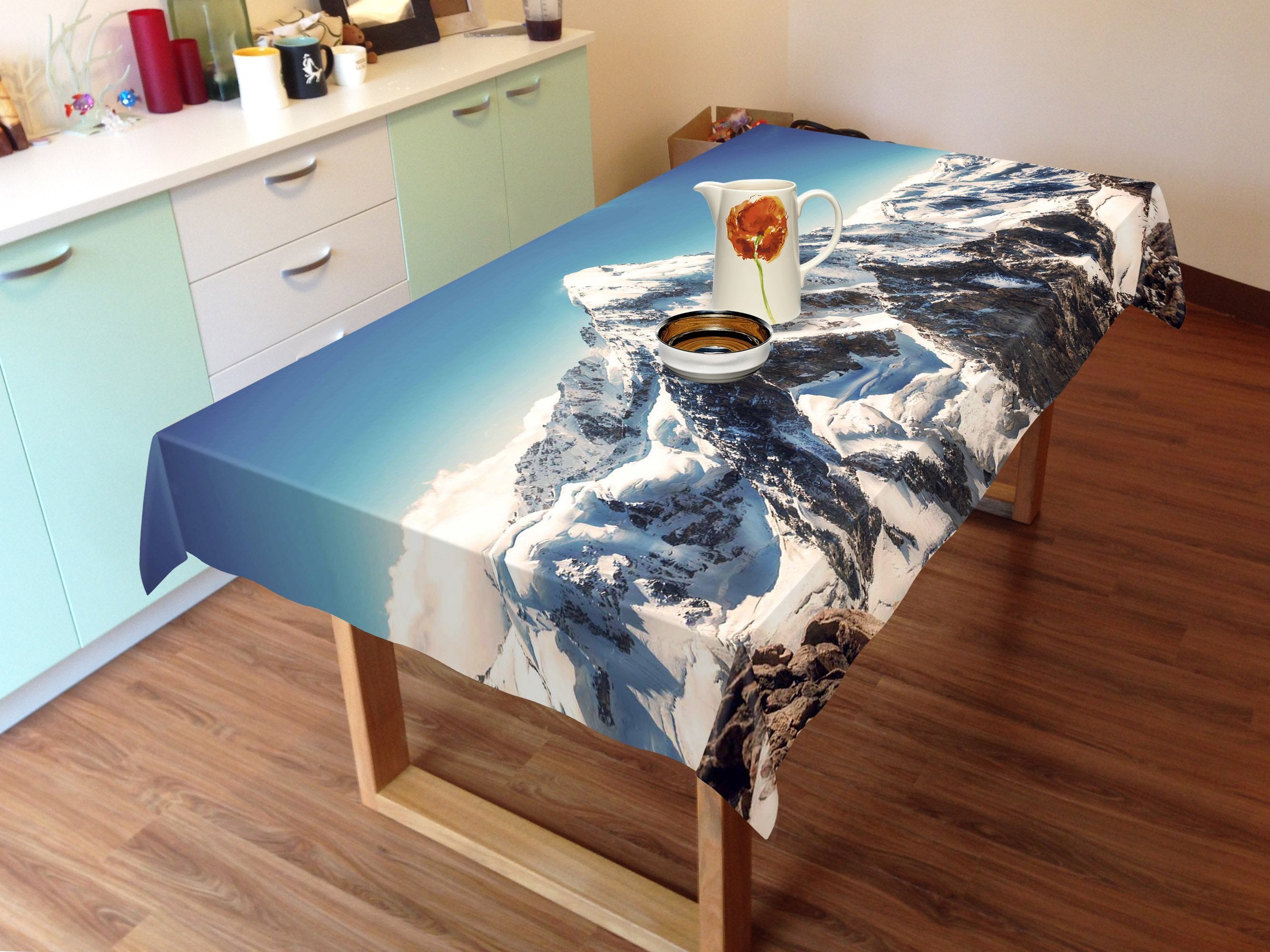 3D Snow Mountain Peaks 543 Tablecloths Wallpaper AJ Wallpaper