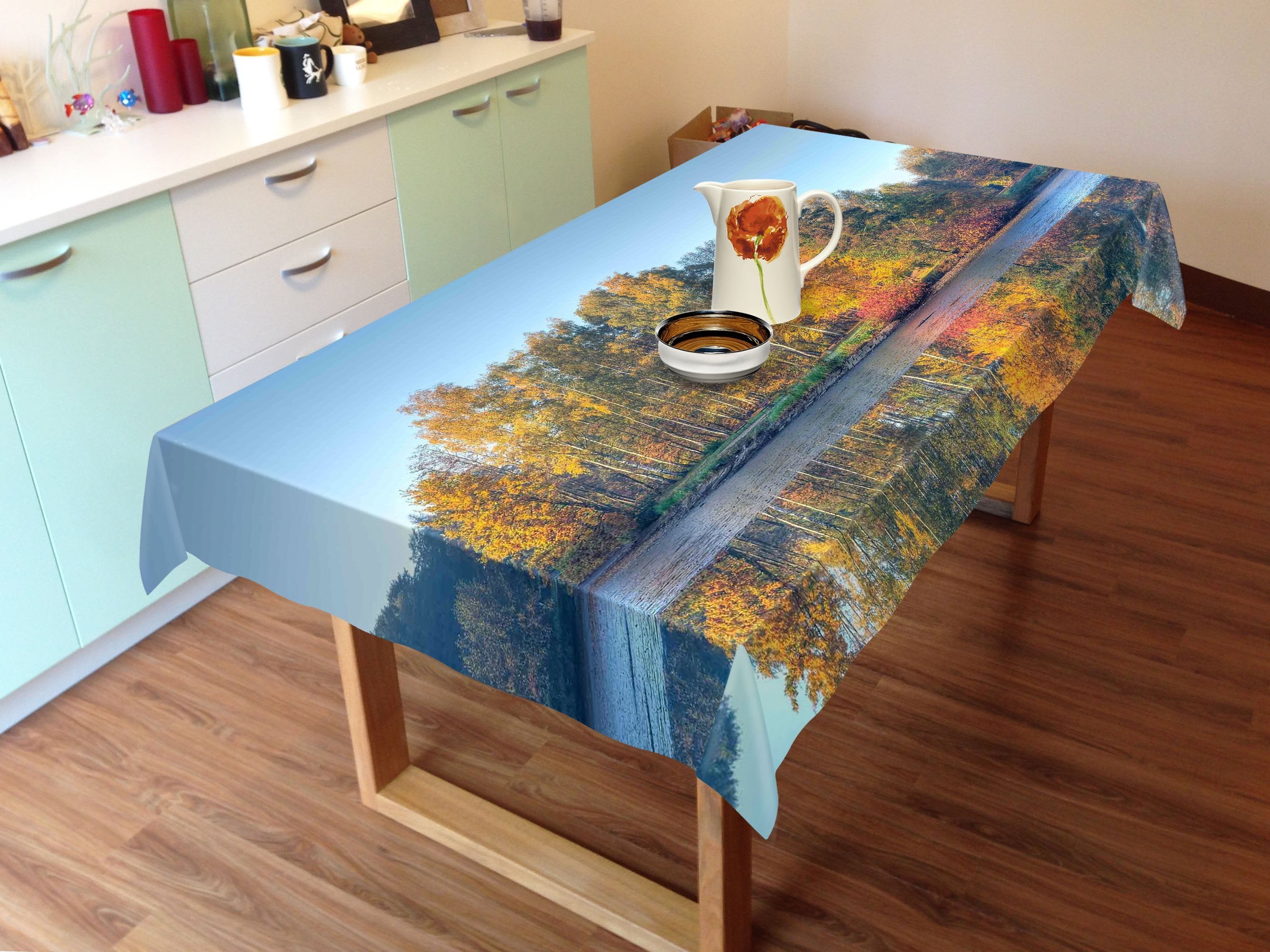 3D Lakeside Forest 694 Tablecloths Wallpaper AJ Wallpaper