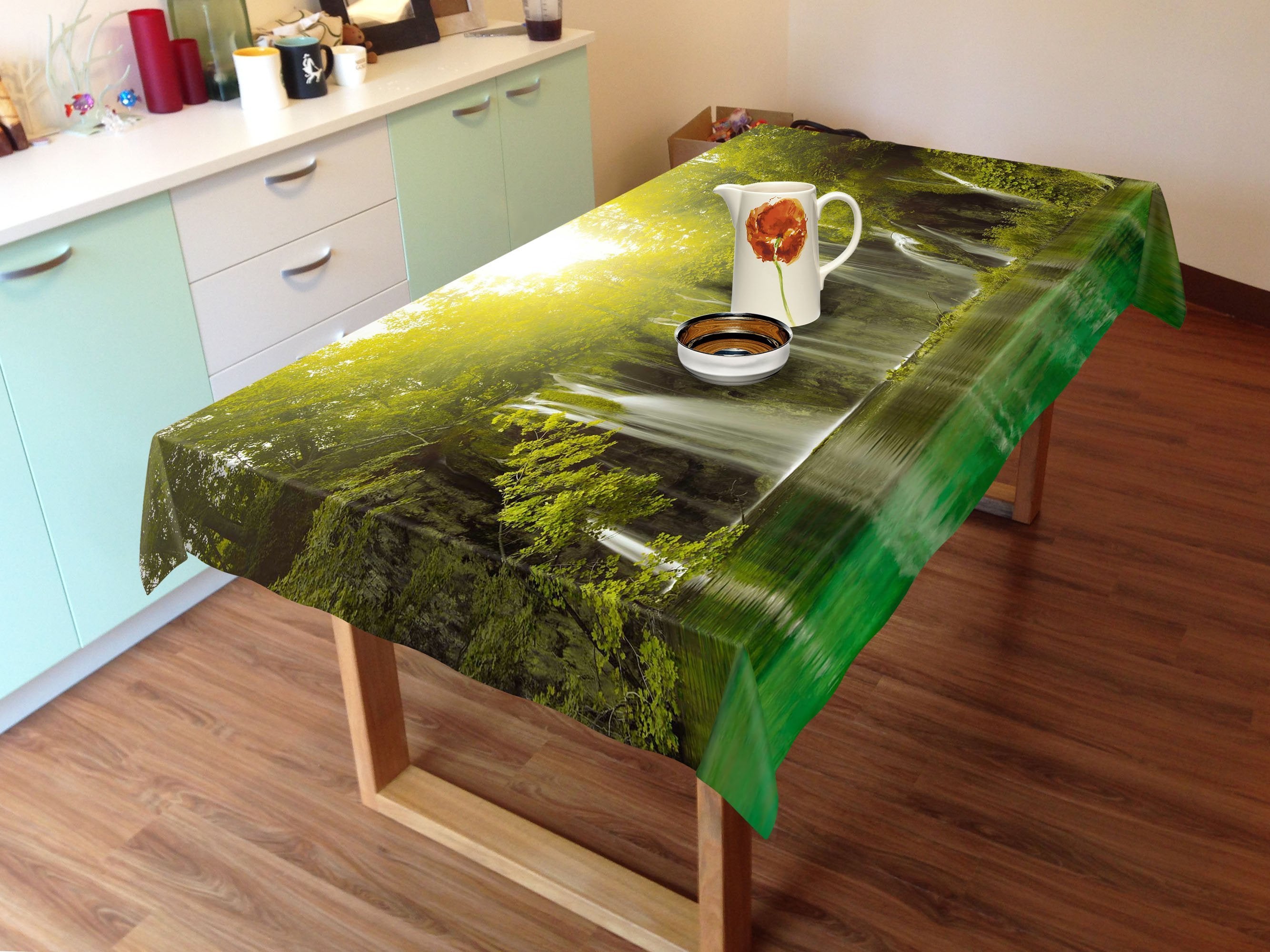 3D Forest Lake Streams 374 Tablecloths Wallpaper AJ Wallpaper
