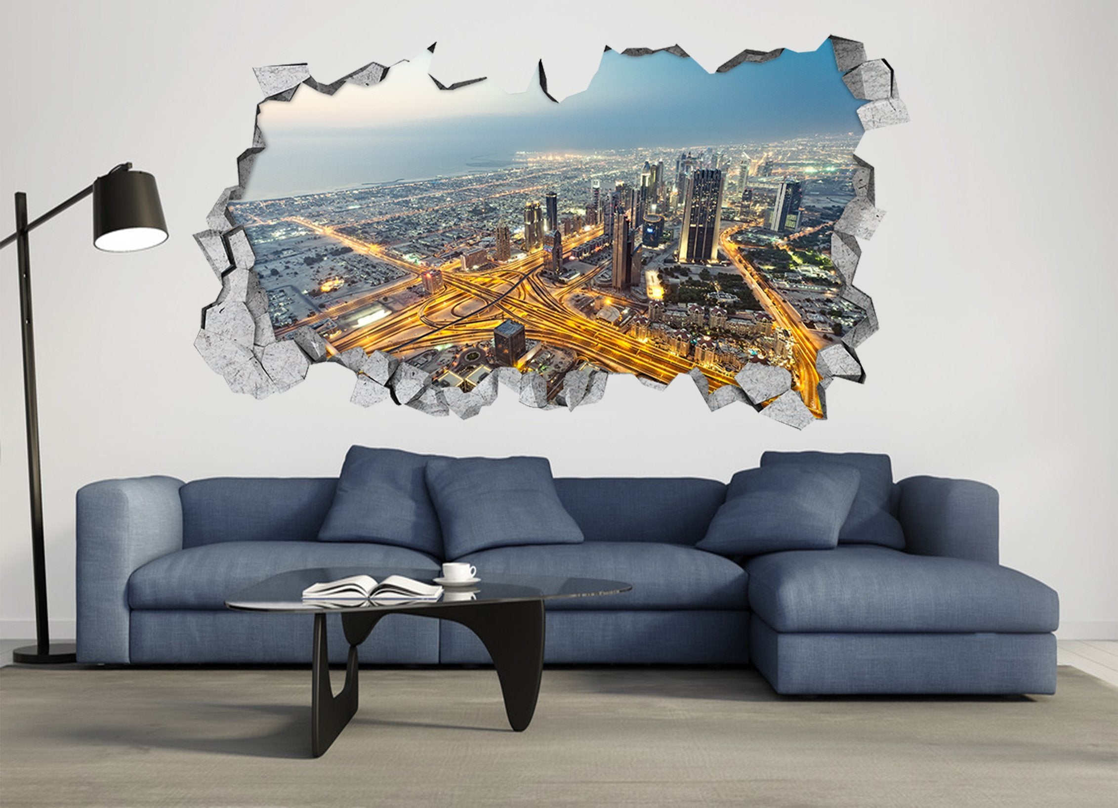 3D Bustling City 163 Broken Wall Murals Wallpaper AJ Wallpaper