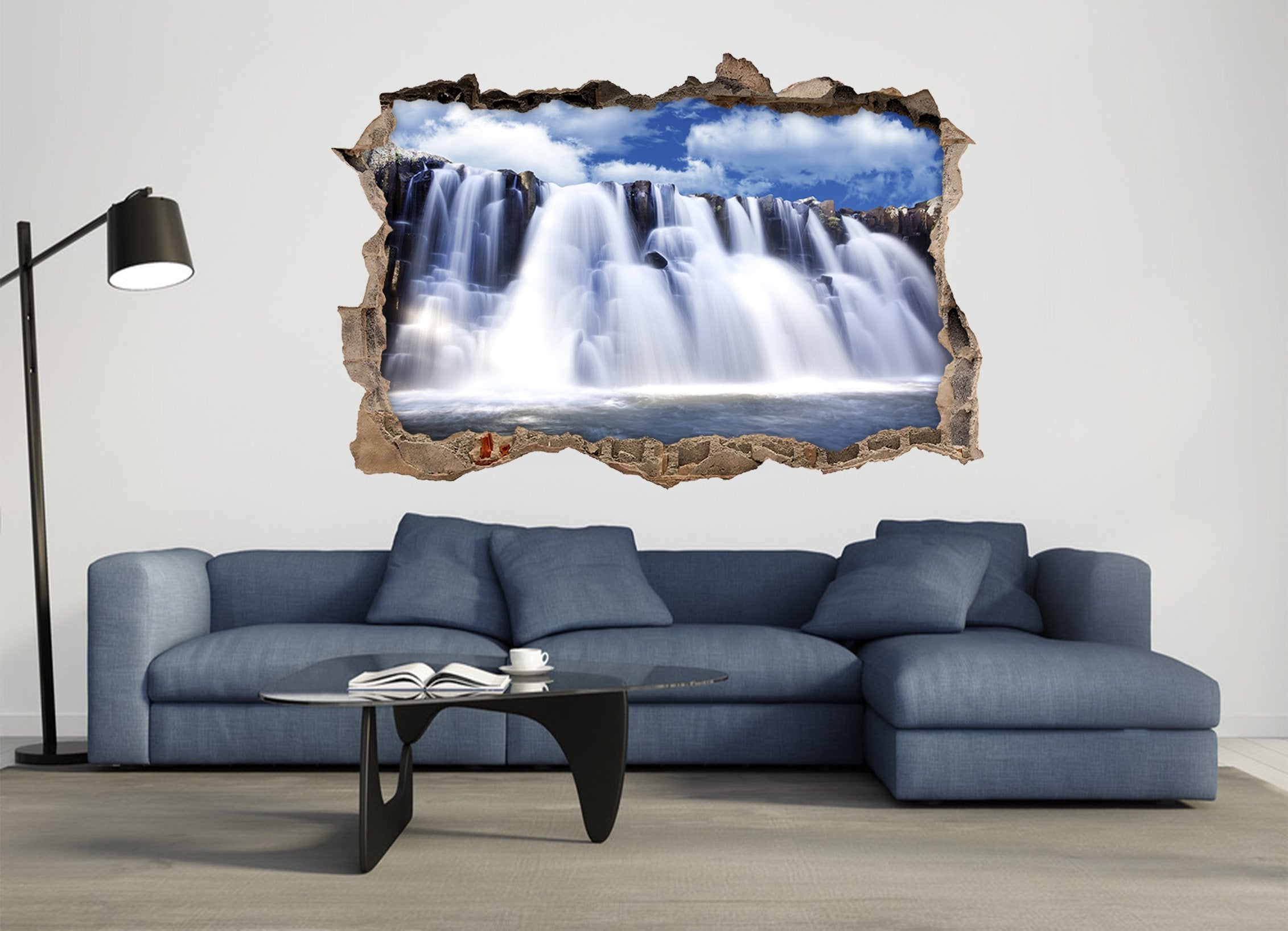3D Waterfall 363 Broken Wall Murals Wallpaper AJ Wallpaper