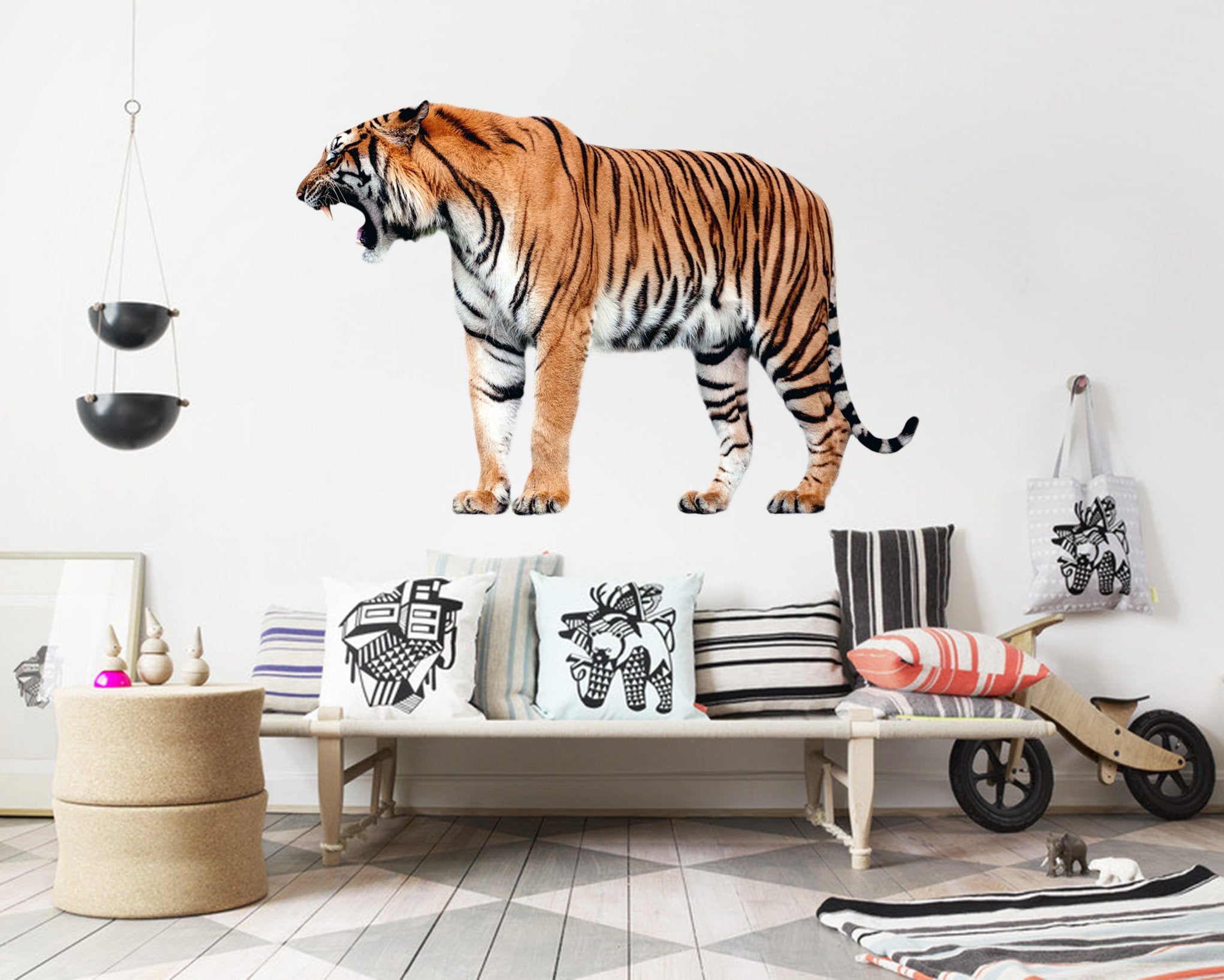 3D Lion Yawning 135 Animals Wall Stickers Wallpaper AJ Wallpaper