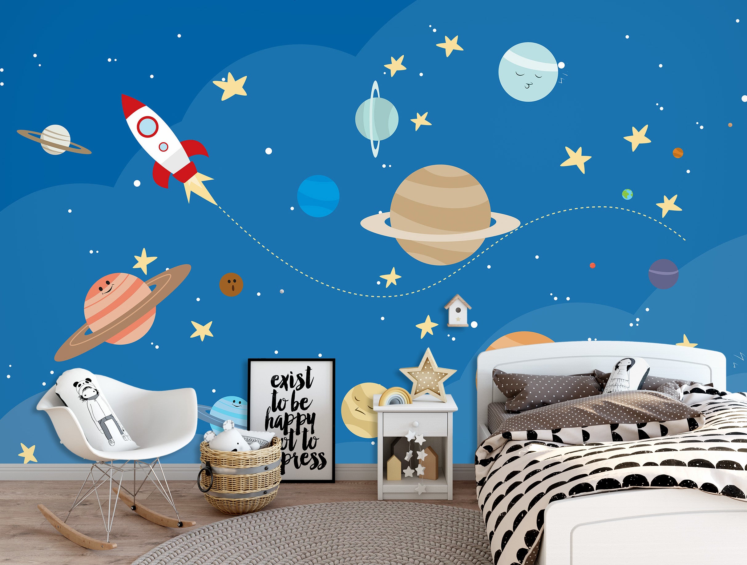3D Rocket Planet 1433 Wall Murals