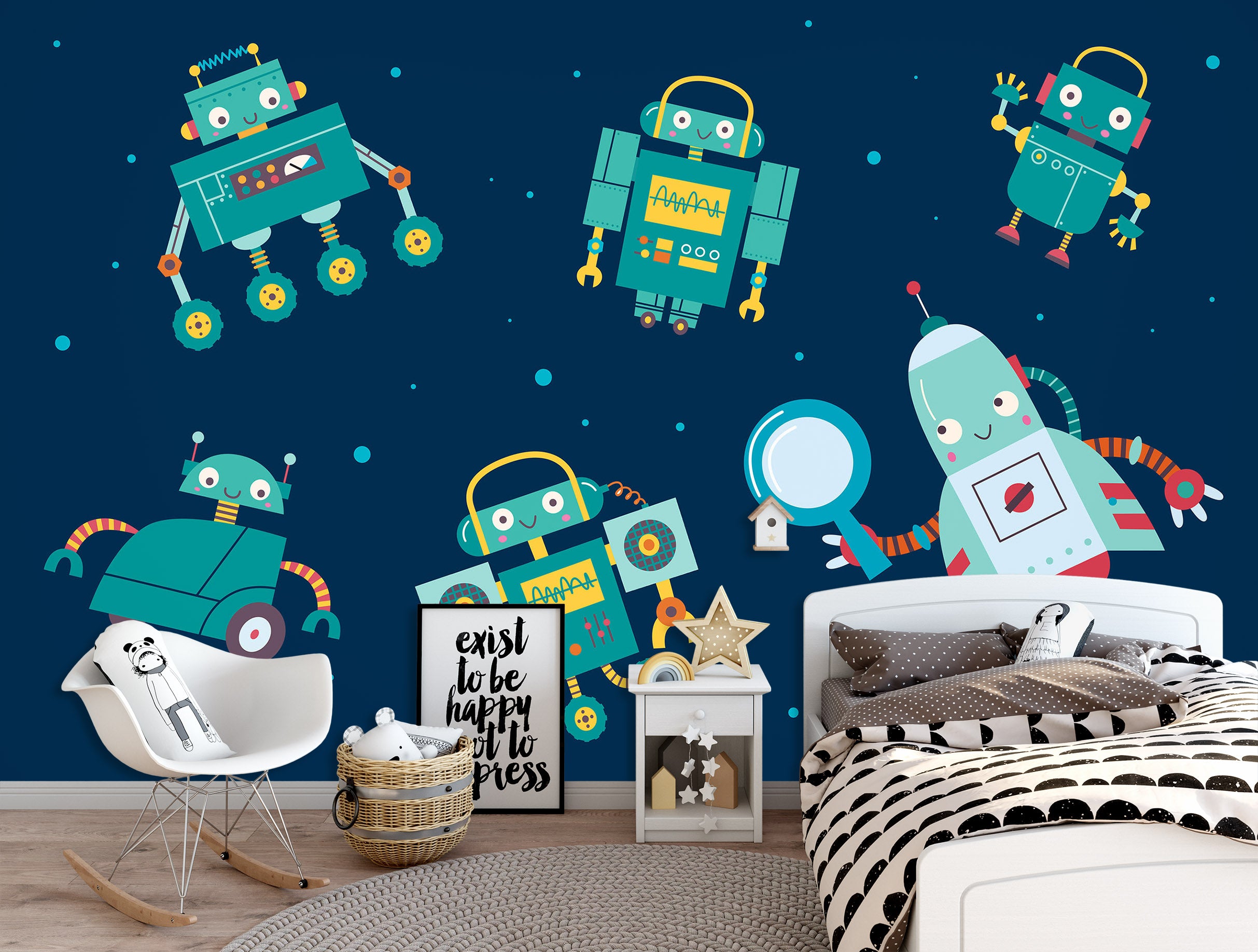 3D Green Robot 1436 Wall Murals