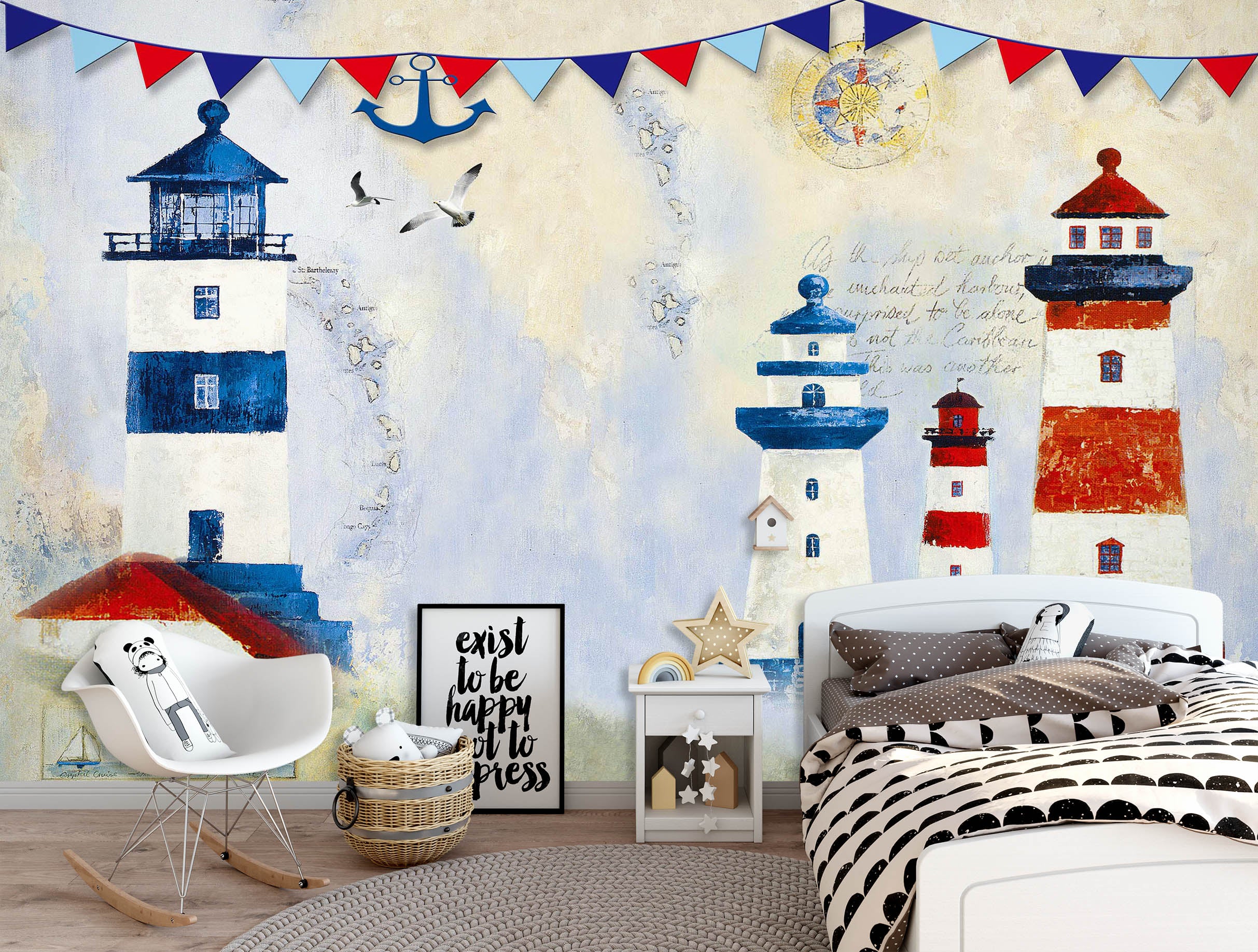 3D Blue Tower 1674 Wall Murals