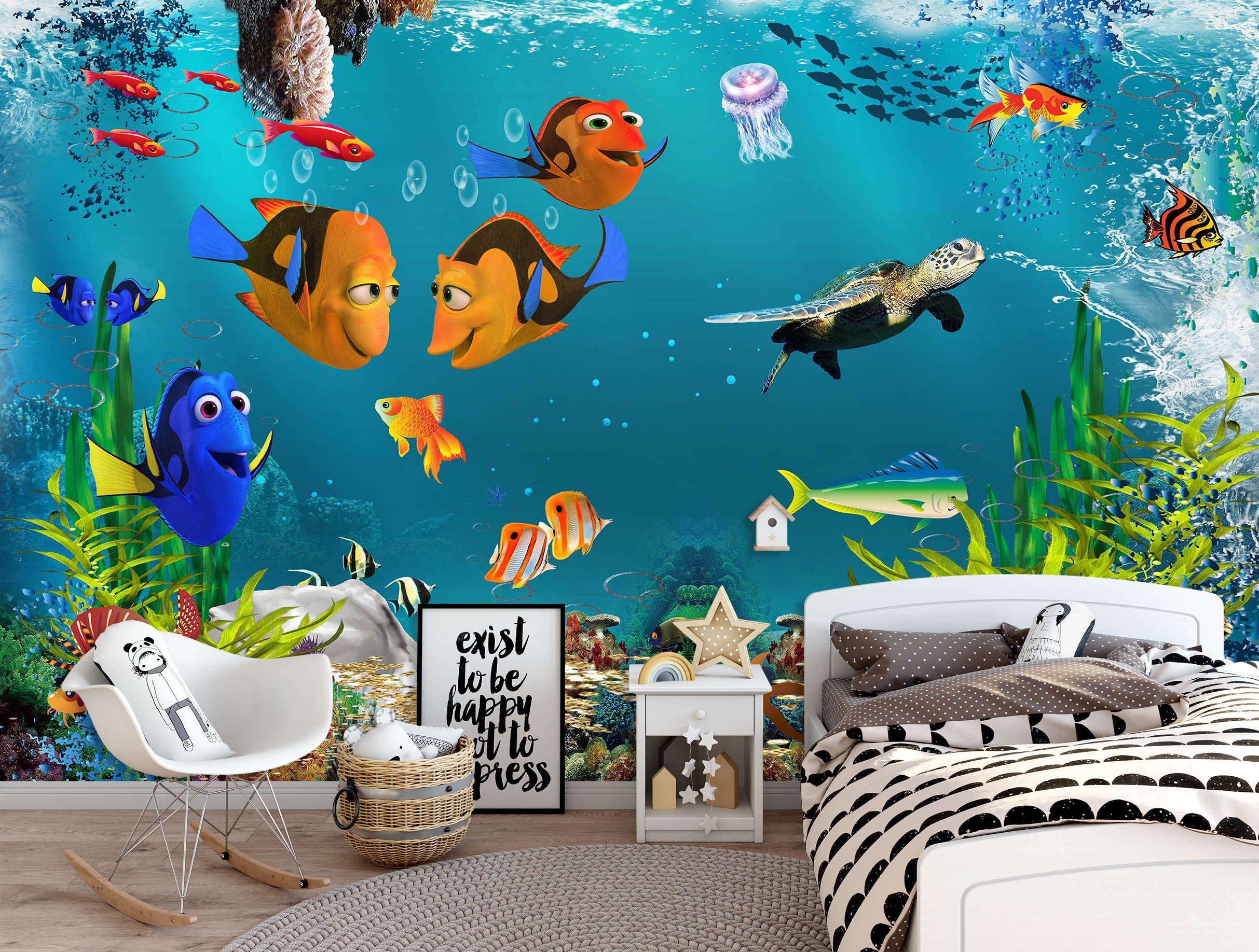 3D Clown Fish 1444 Wall Murals