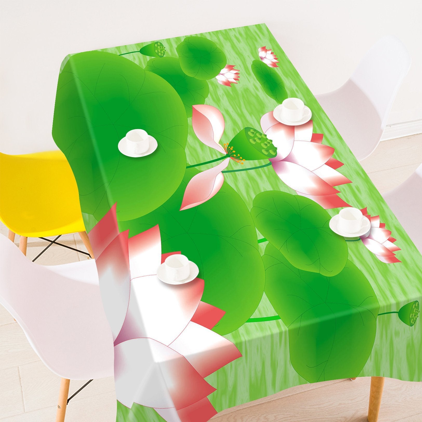 3D Lotus Flowers Leaves 390 Tablecloths Wallpaper AJ Wallpaper