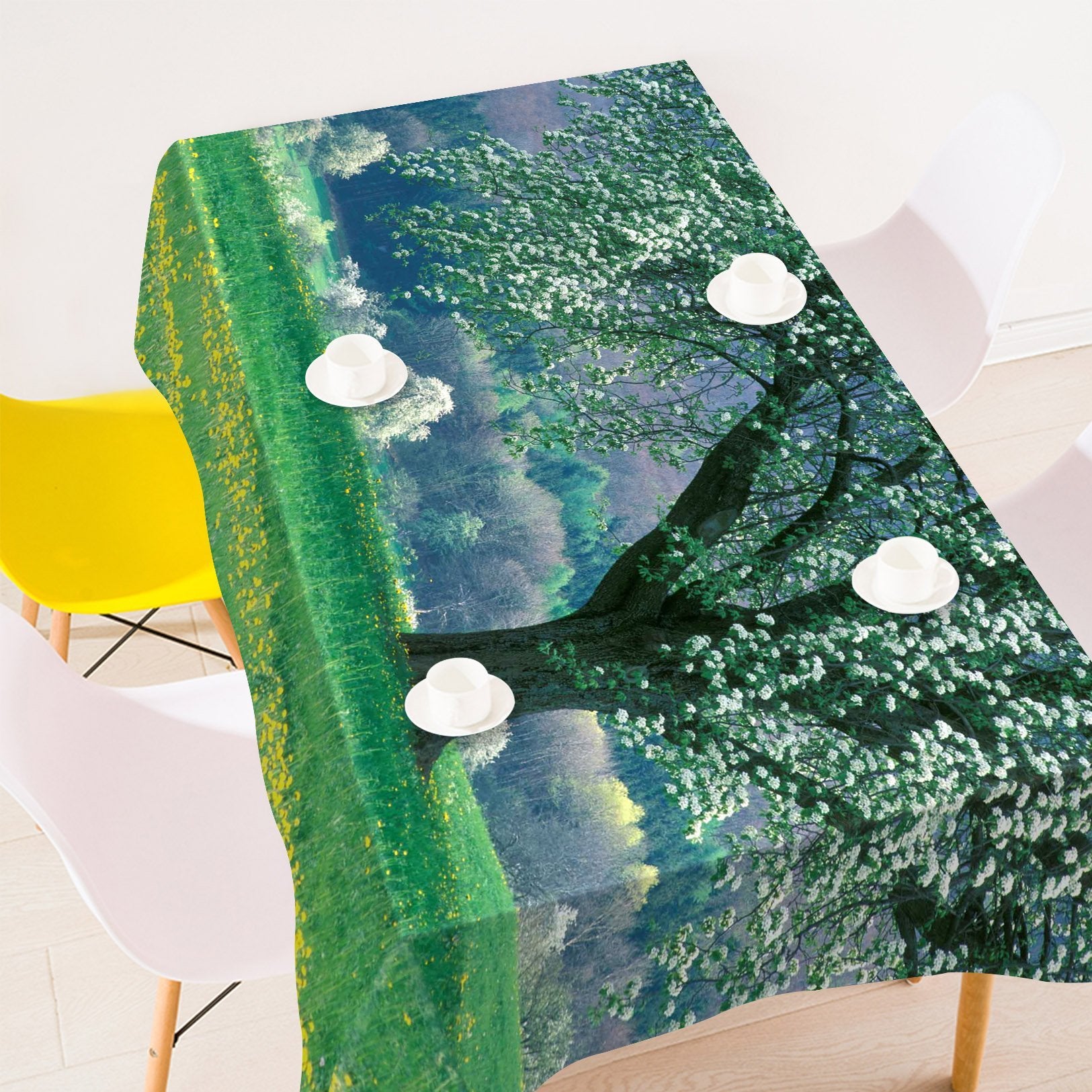 3D Grassland Flowers Tree 51 Tablecloths Wallpaper AJ Wallpaper