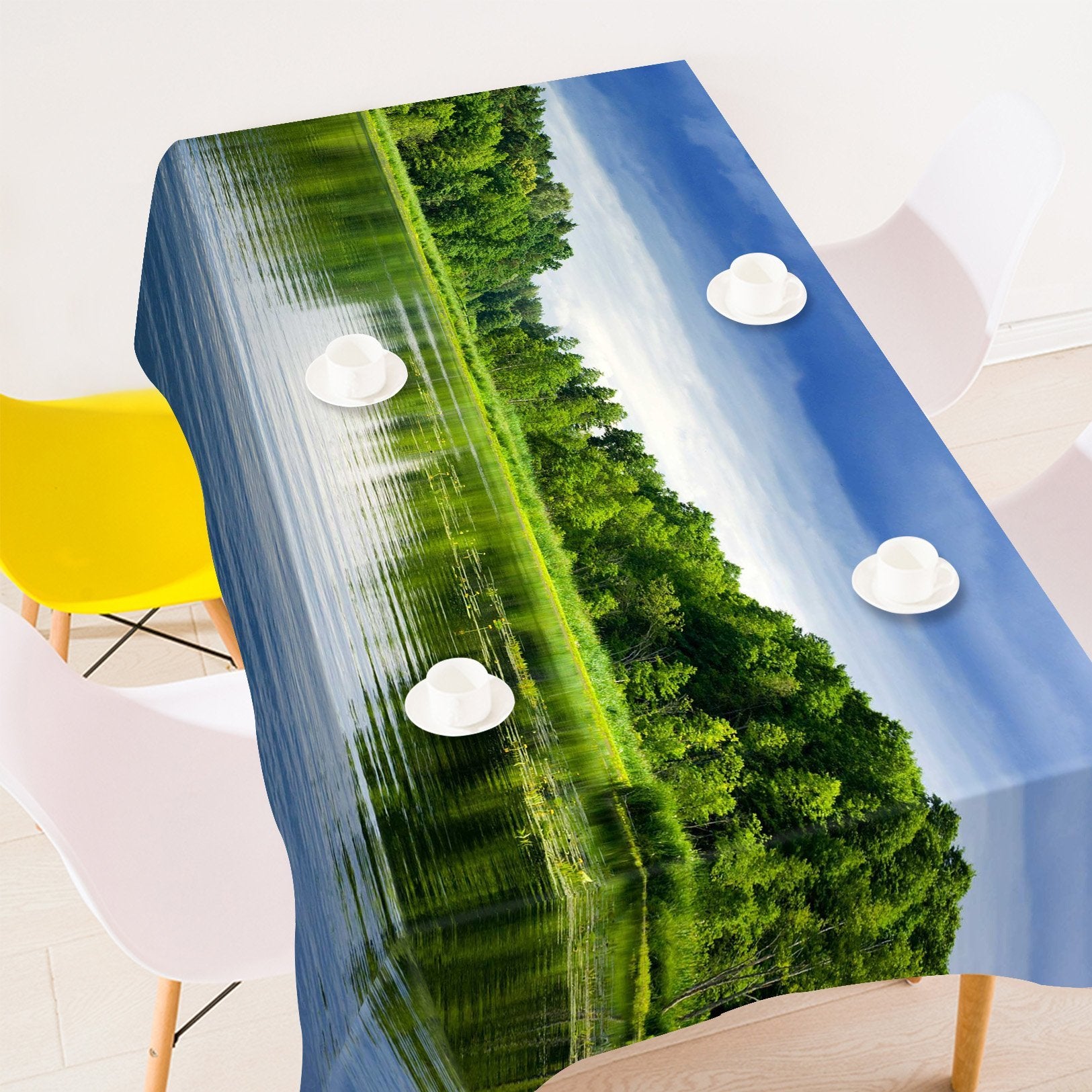 3D Lakeside Forest 279 Tablecloths Wallpaper AJ Wallpaper