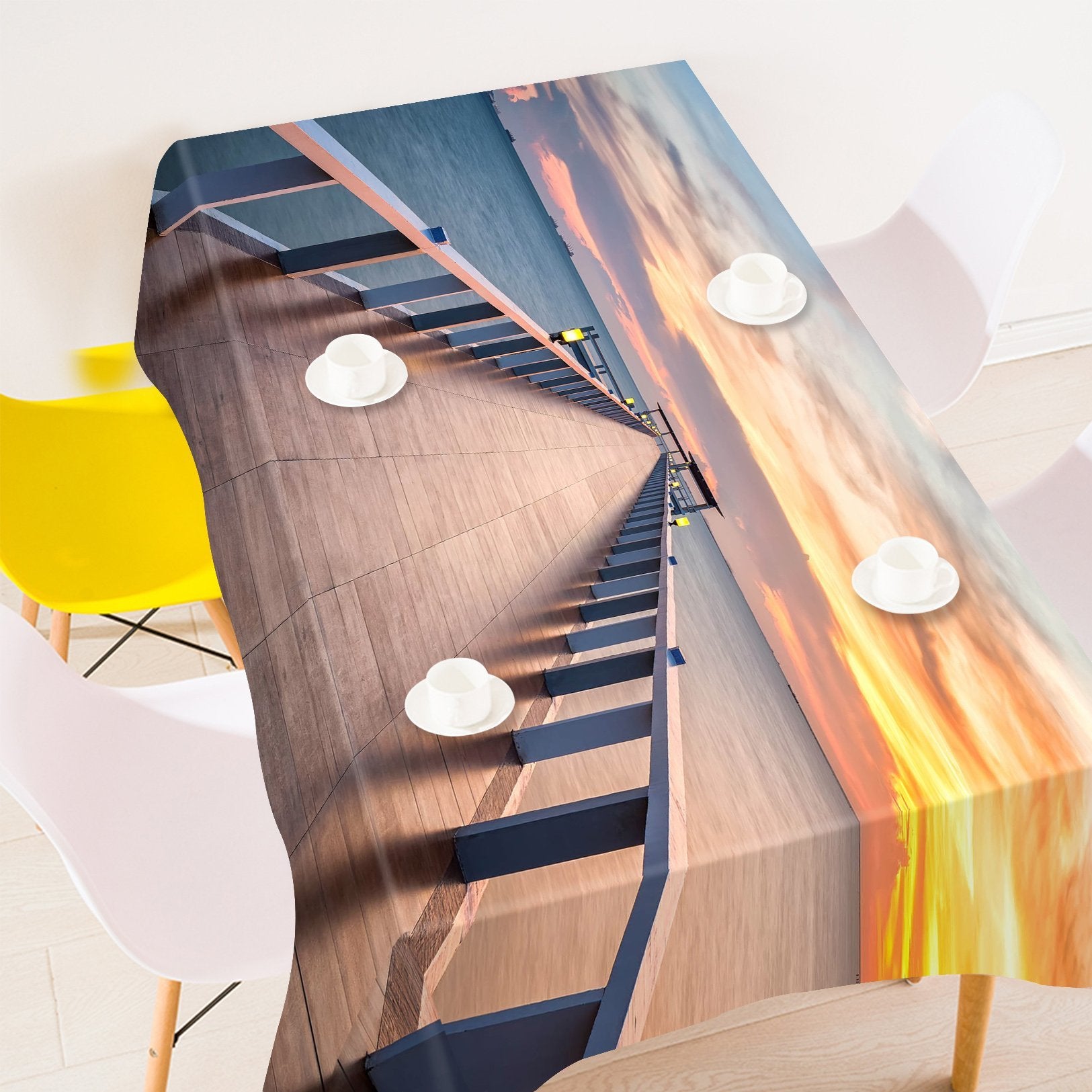 3D Sea Corridor Sunset 561 Tablecloths Wallpaper AJ Wallpaper