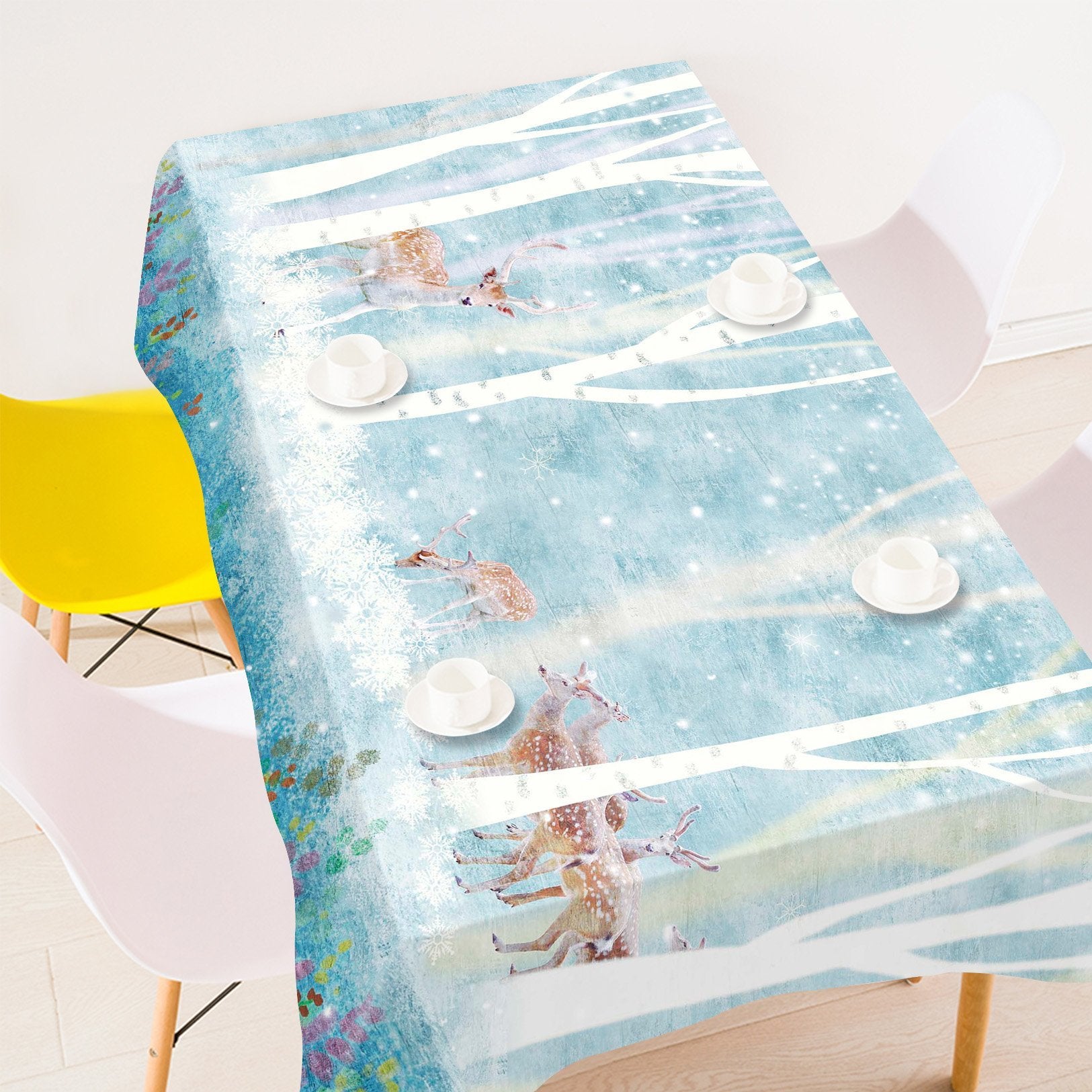 3D Forest Deers 26 Tablecloths Wallpaper AJ Wallpaper