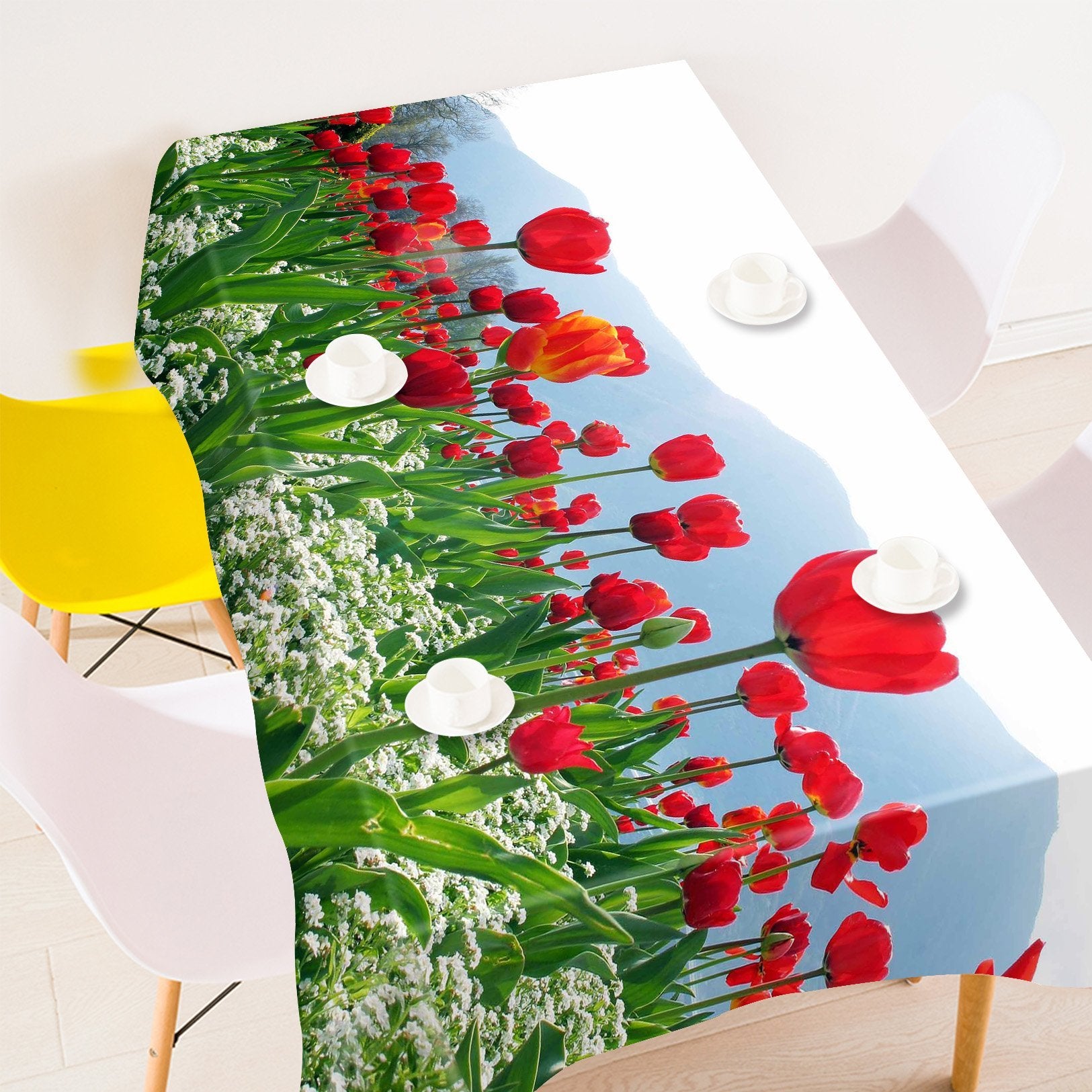 3D Mountain Flowers Field 277 Tablecloths Wallpaper AJ Wallpaper