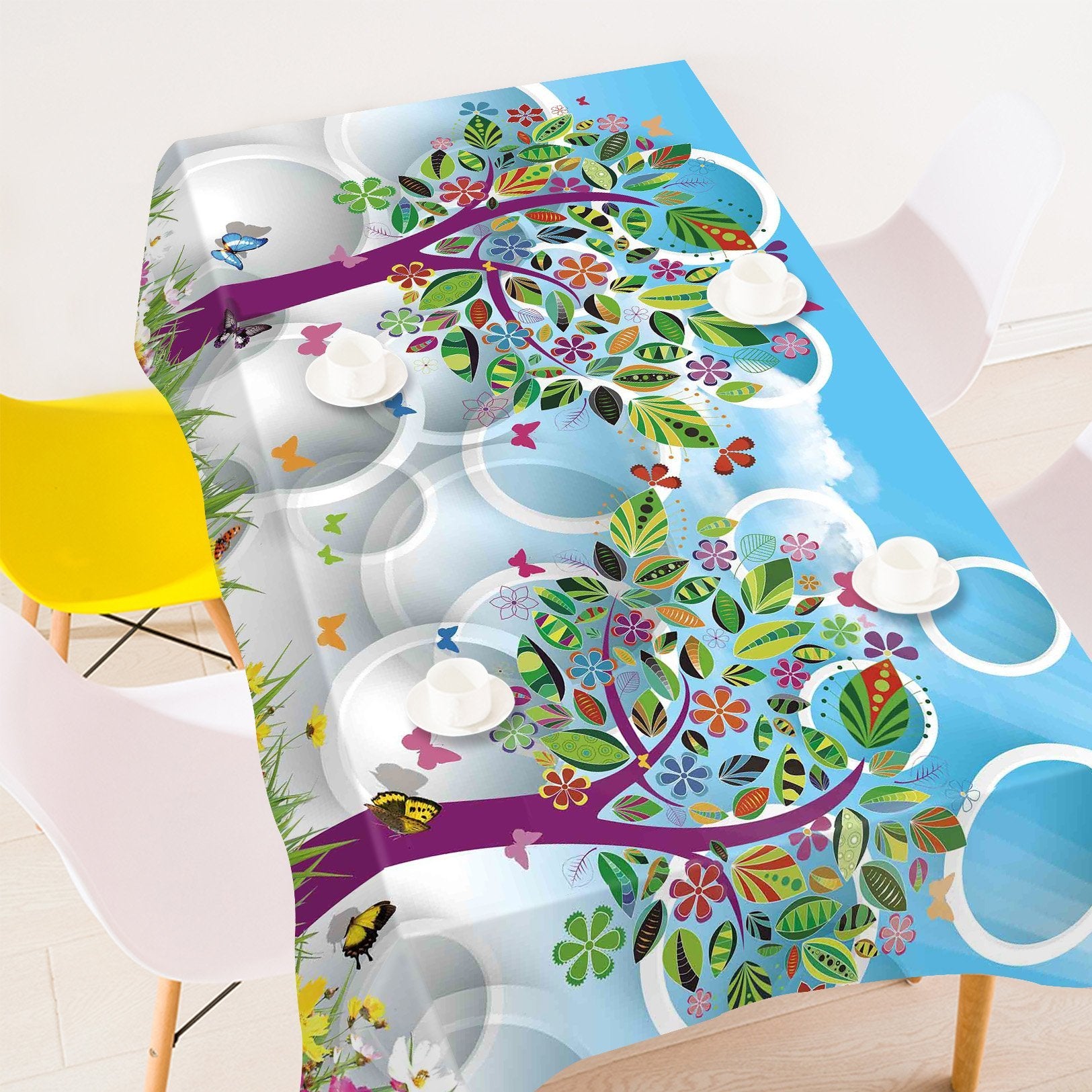 3D Flowers Trees Rings 163 Tablecloths Wallpaper AJ Wallpaper
