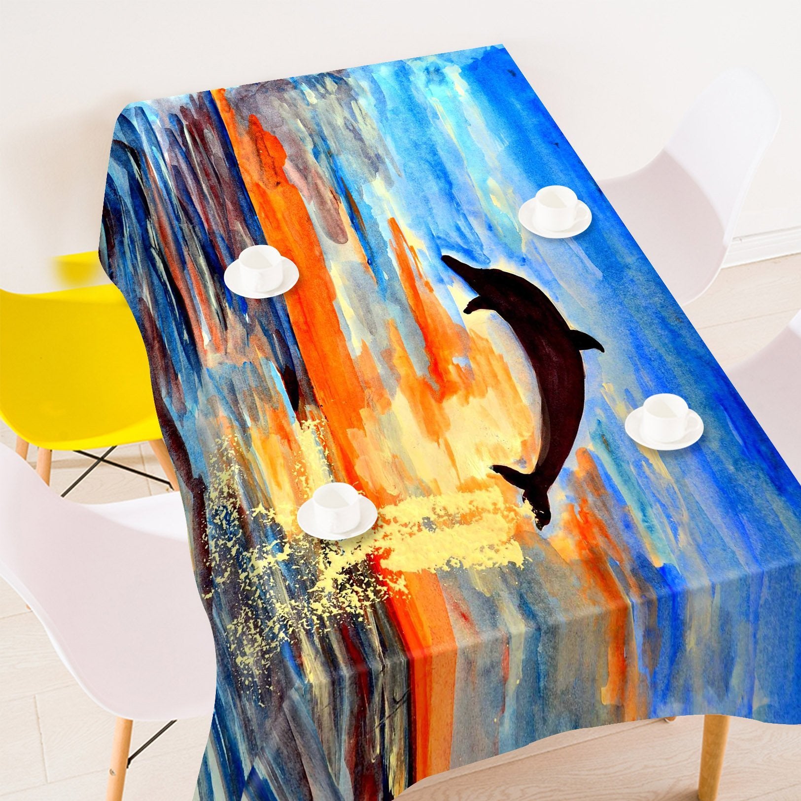 3D Sea Dolphin Painting 547 Tablecloths Wallpaper AJ Wallpaper