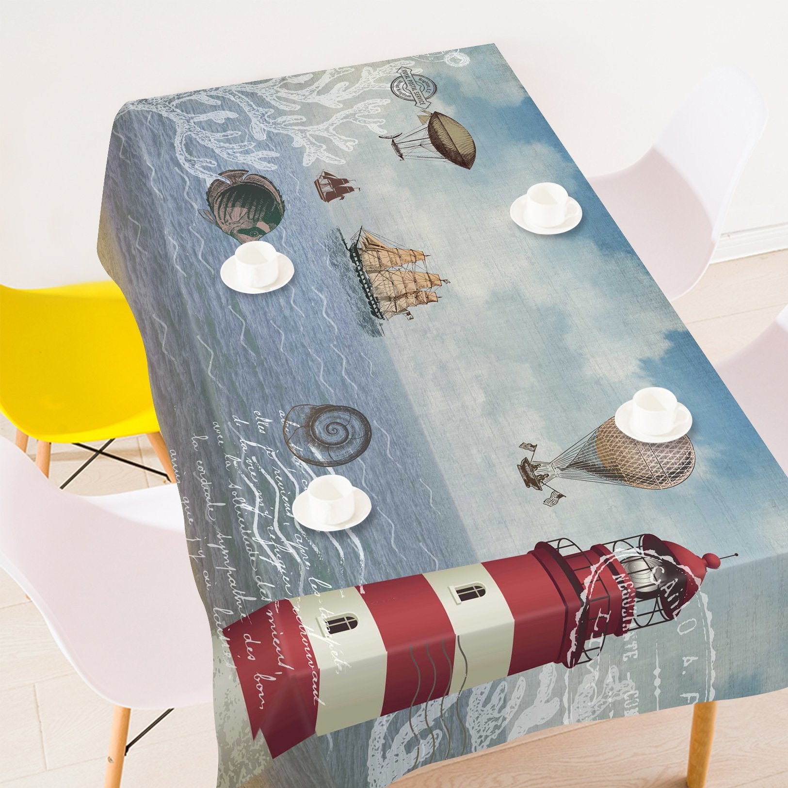 3D Sea Lighthouse Pattern 12 Tablecloths Wallpaper AJ Wallpaper