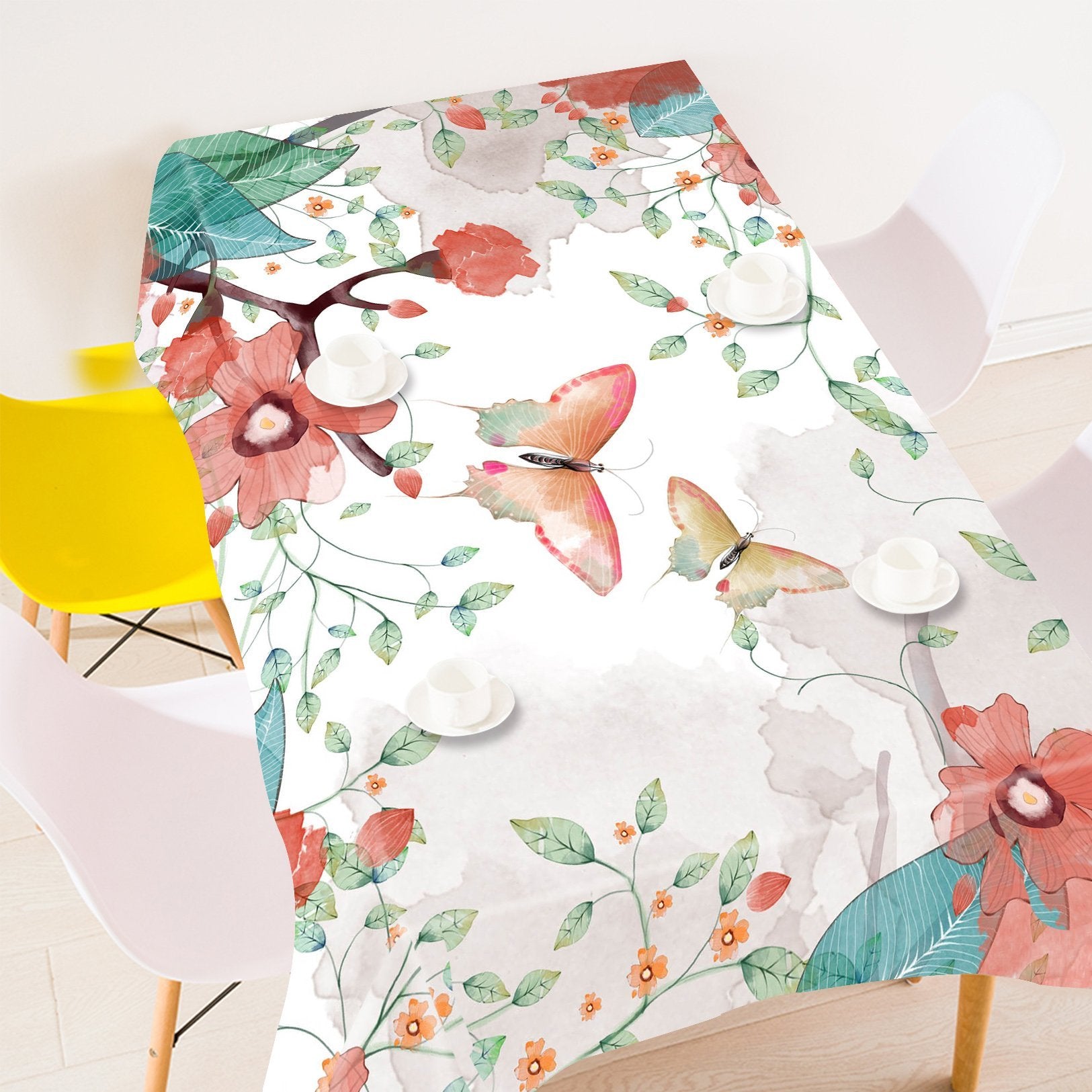 3D Flowers Butterflies 756 Tablecloths Wallpaper AJ Wallpaper