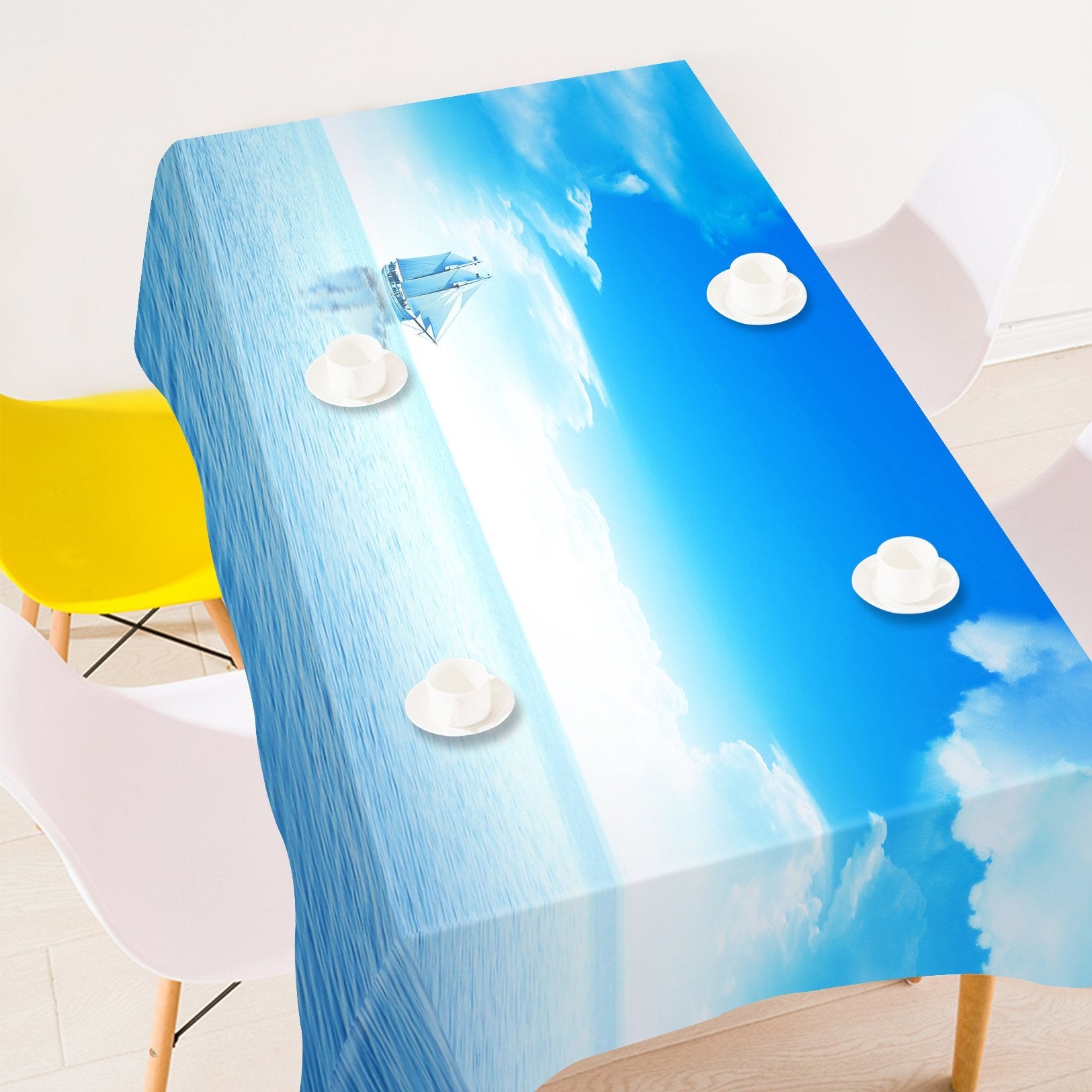 3D Peaceful Sea Sailing Ship 238 Tablecloths Wallpaper AJ Wallpaper