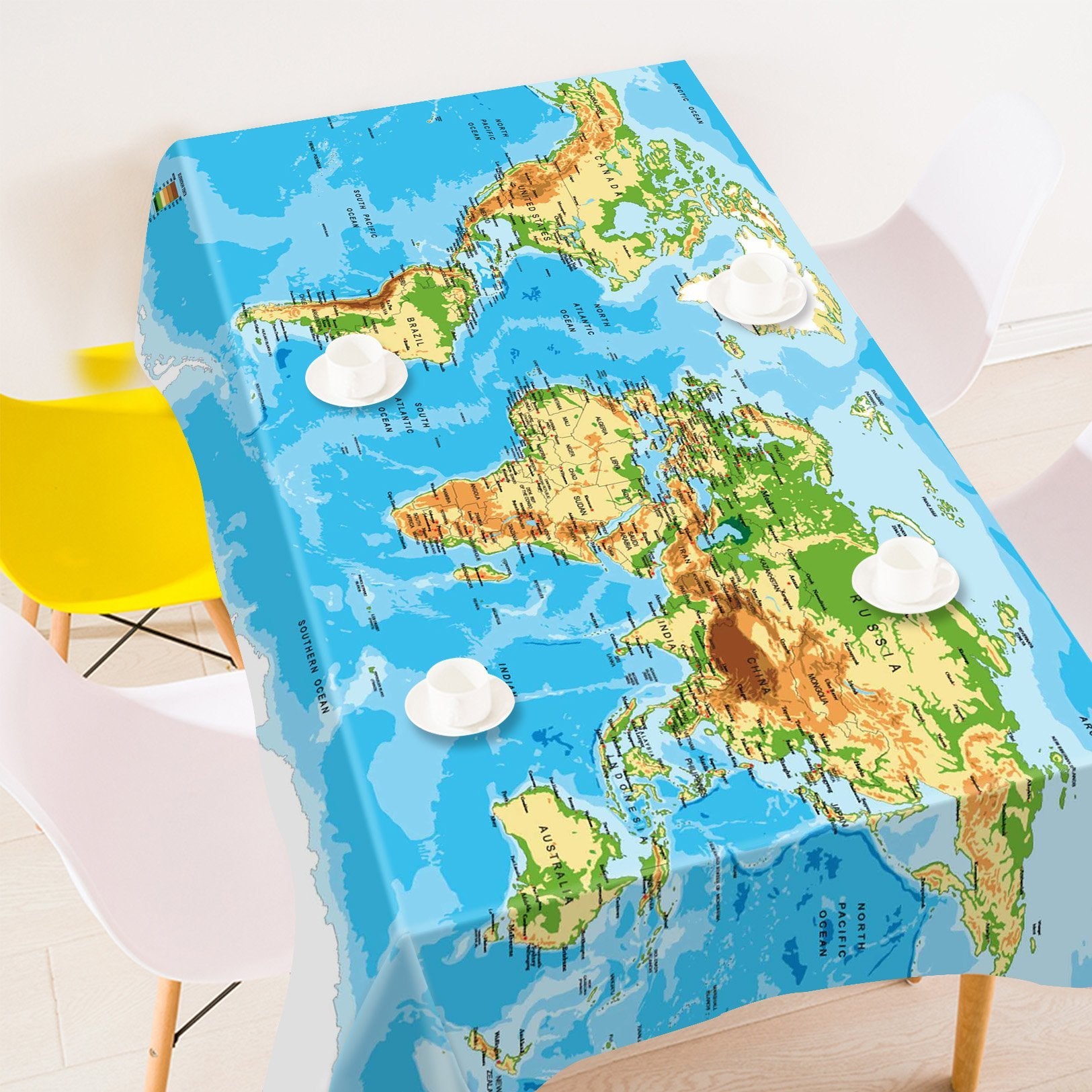 3D Detailed World Map 687 Tablecloths Wallpaper AJ Wallpaper