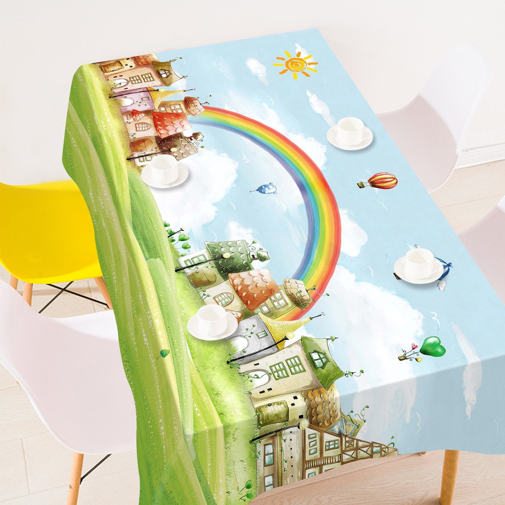 3D Lovely Cartoon Town 28 Tablecloths Wallpaper AJ Wallpaper