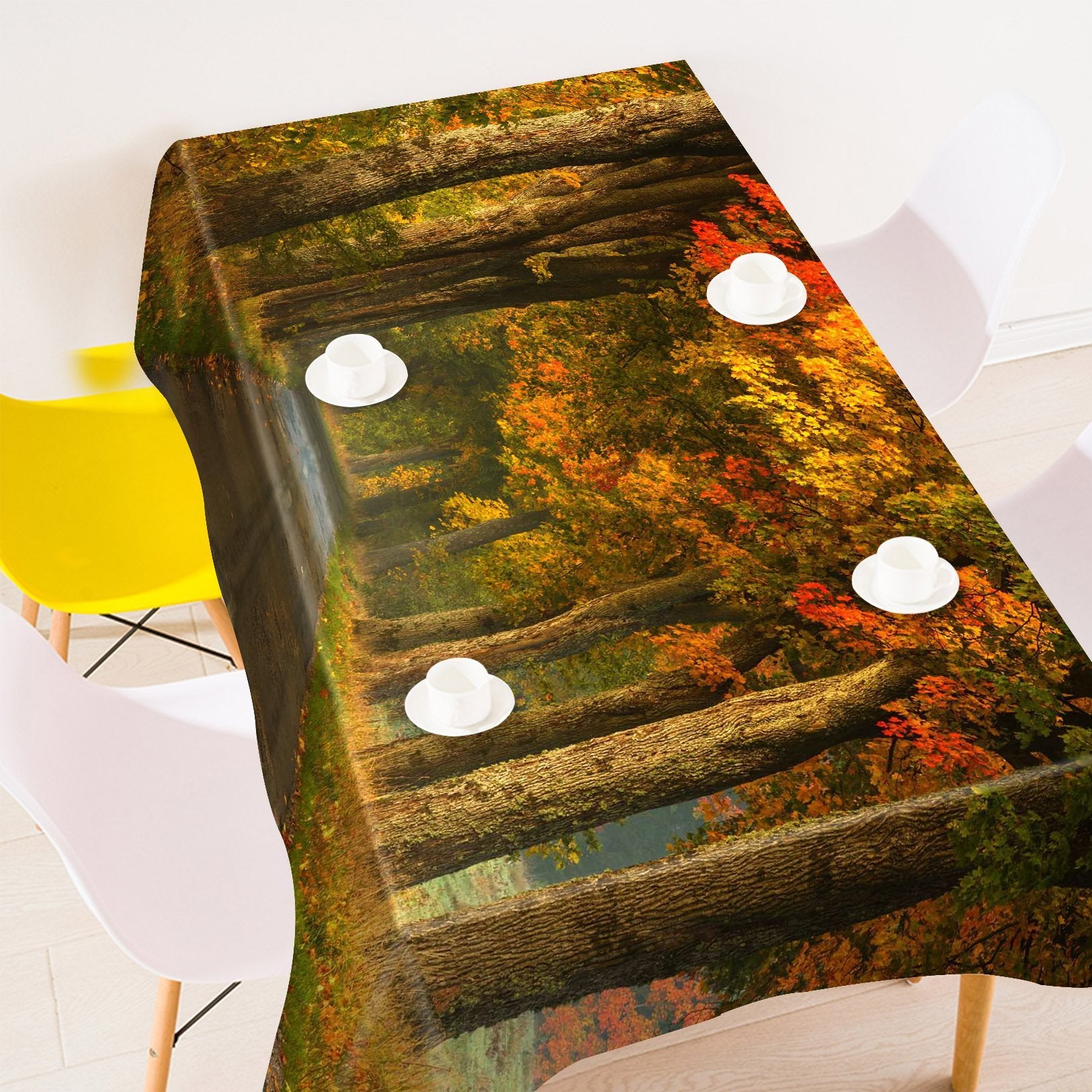 3D Roadside Lush Trees 570 Tablecloths Wallpaper AJ Wallpaper