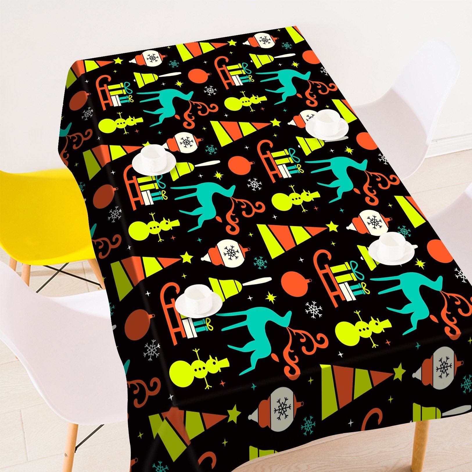 3D Deer Sleigh Gift Box 33 Tablecloths Tablecloths AJ Creativity Home