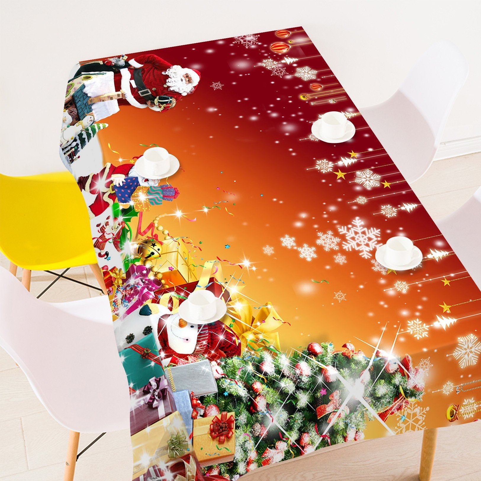 3D Shiny Snowflake Gift Box 16 Tablecloths Tablecloths AJ Creativity Home