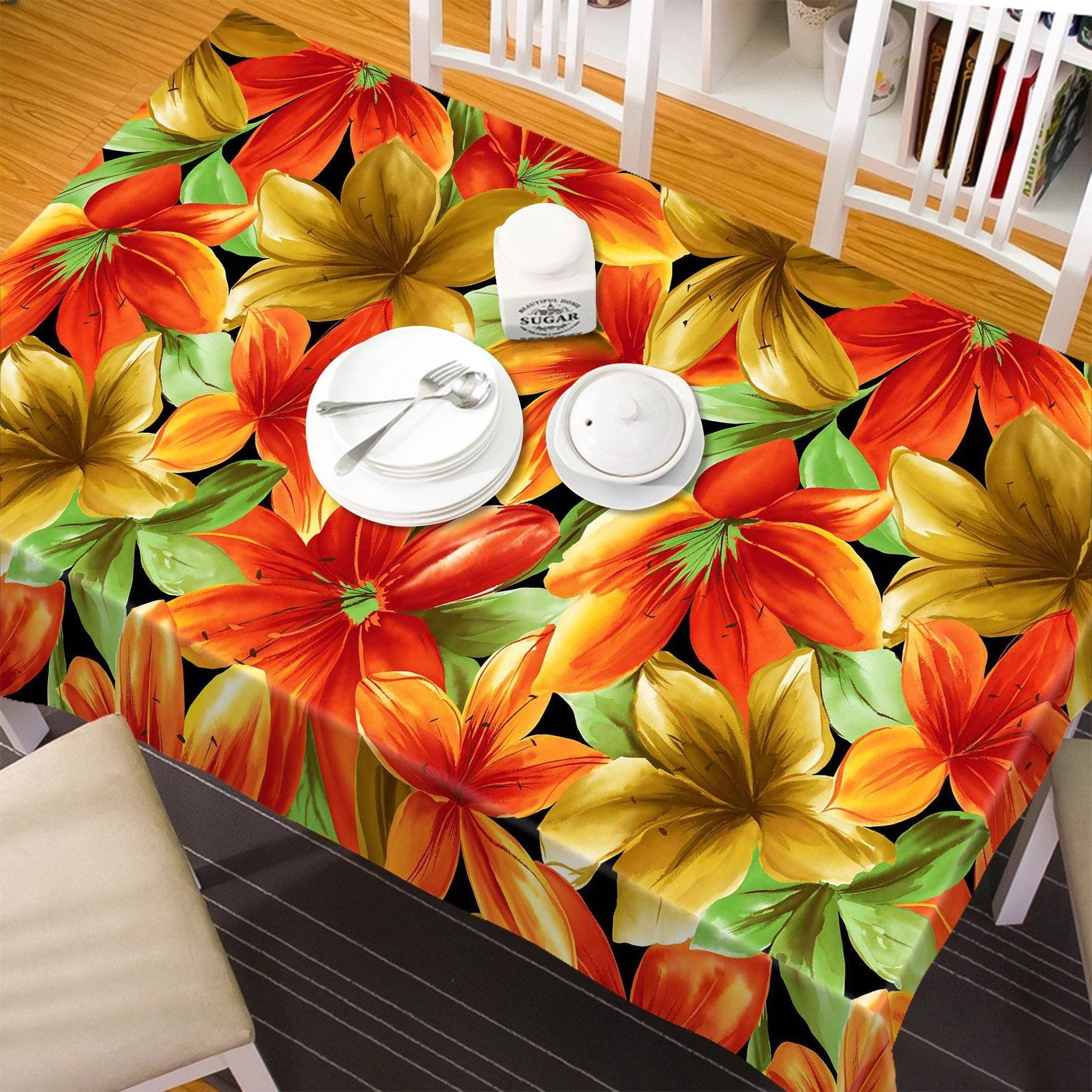 3D Bright Flowers 271 Tablecloths Wallpaper AJ Wallpaper