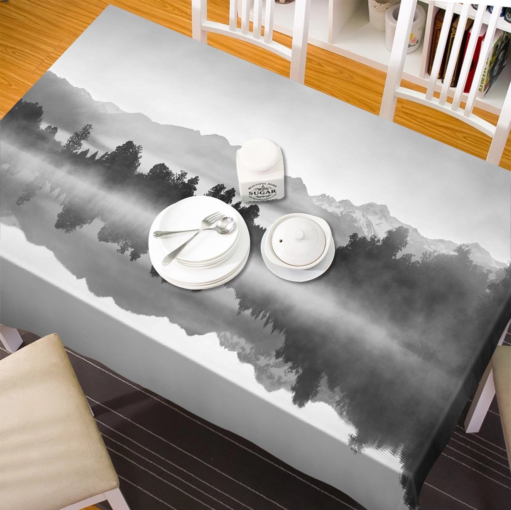 3D Misty Lake 189 Tablecloths Wallpaper AJ Wallpaper