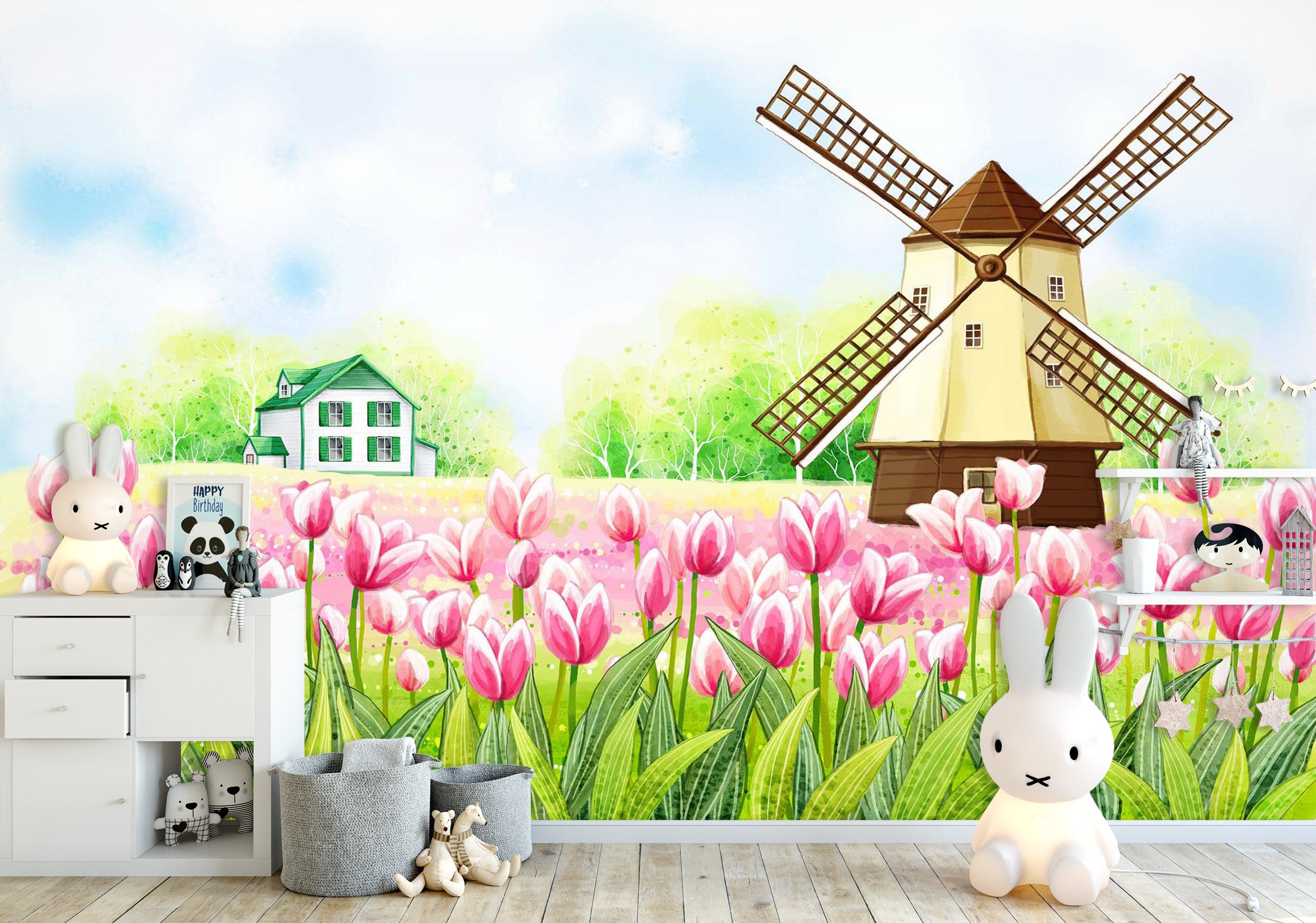 3D Pink Lily 1731 Wall Murals