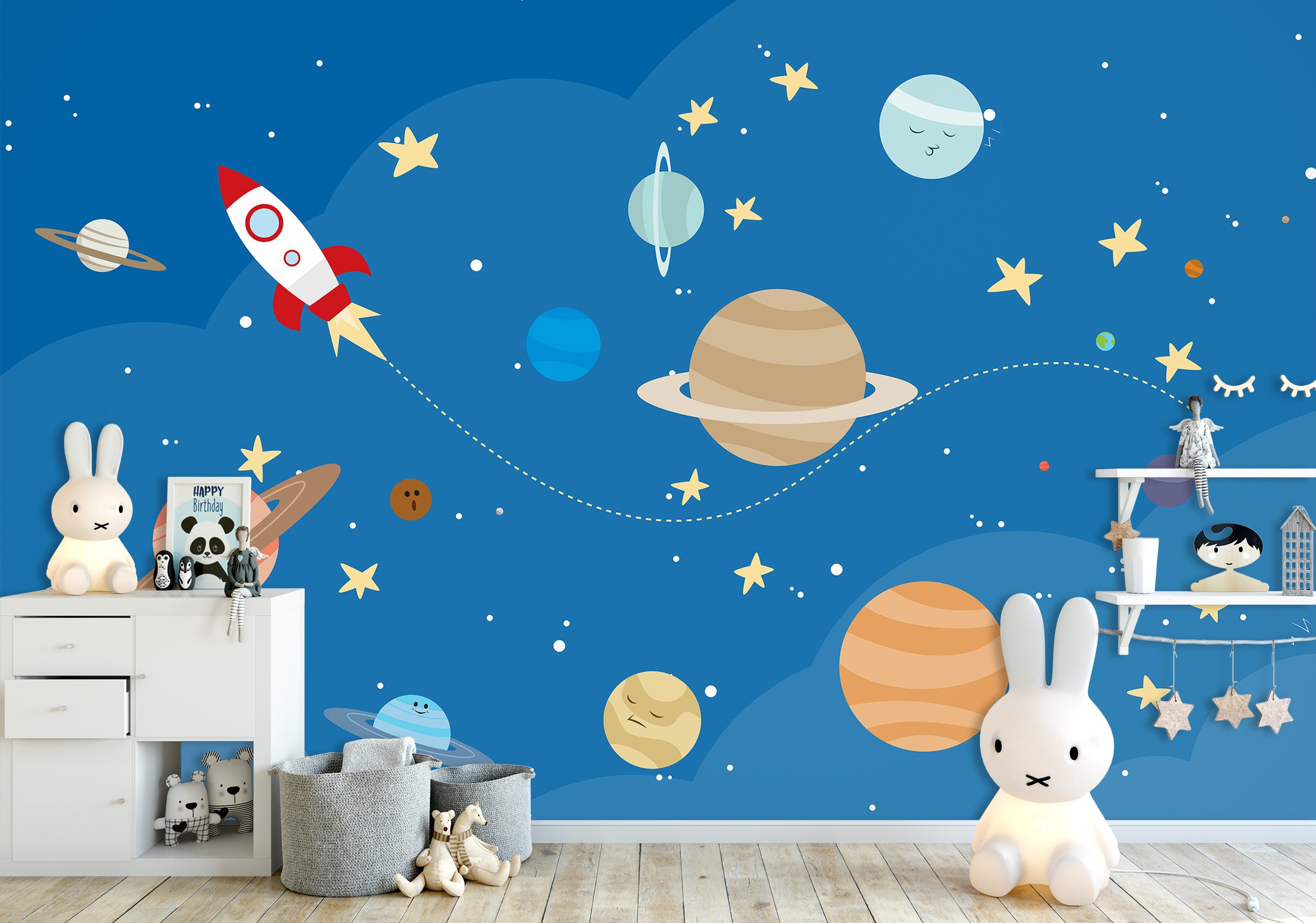 3D Rocket Planet 1433 Wall Murals