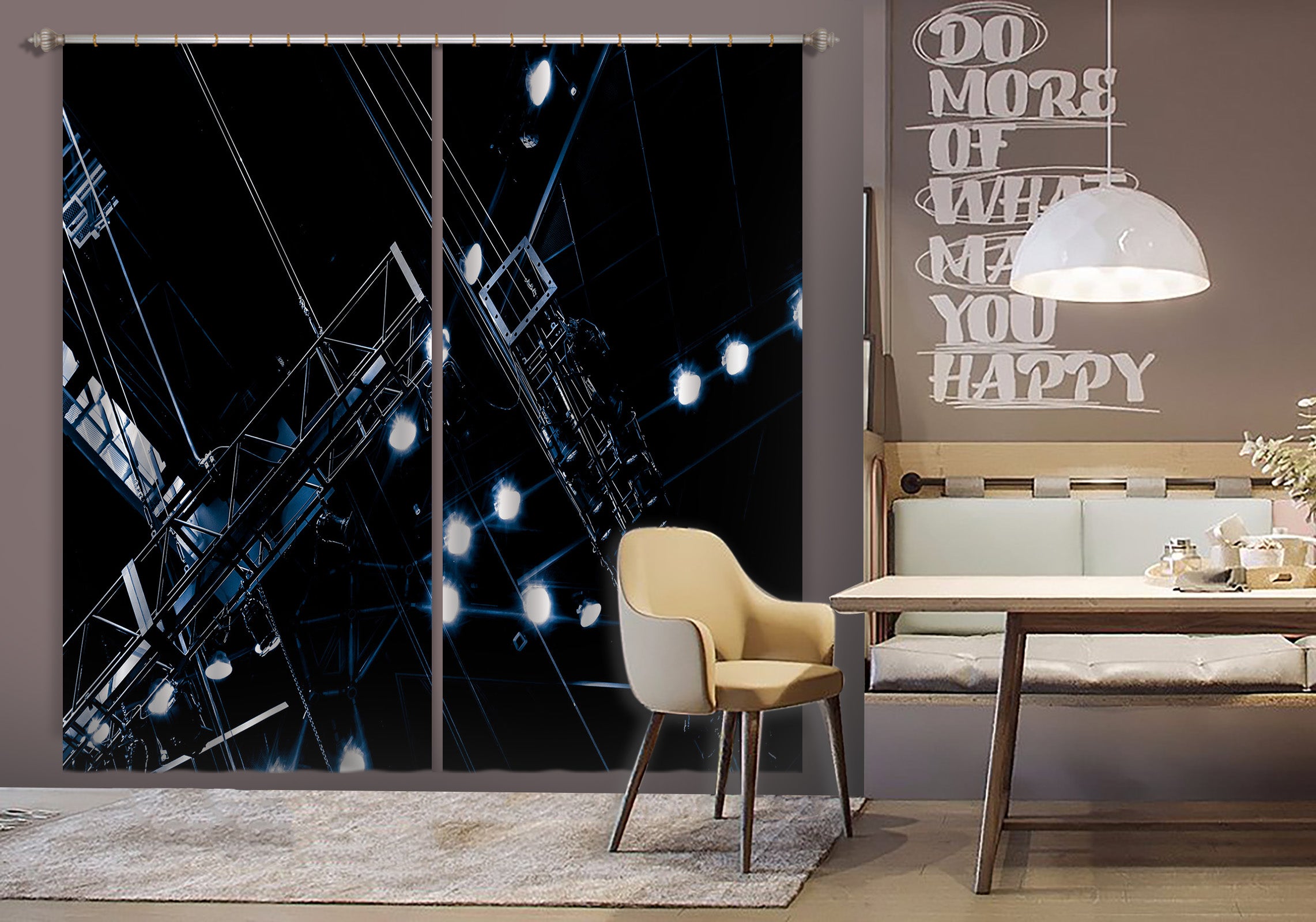 3D Gypsophila 042 Noirblanc777 Curtain Curtains Drapes