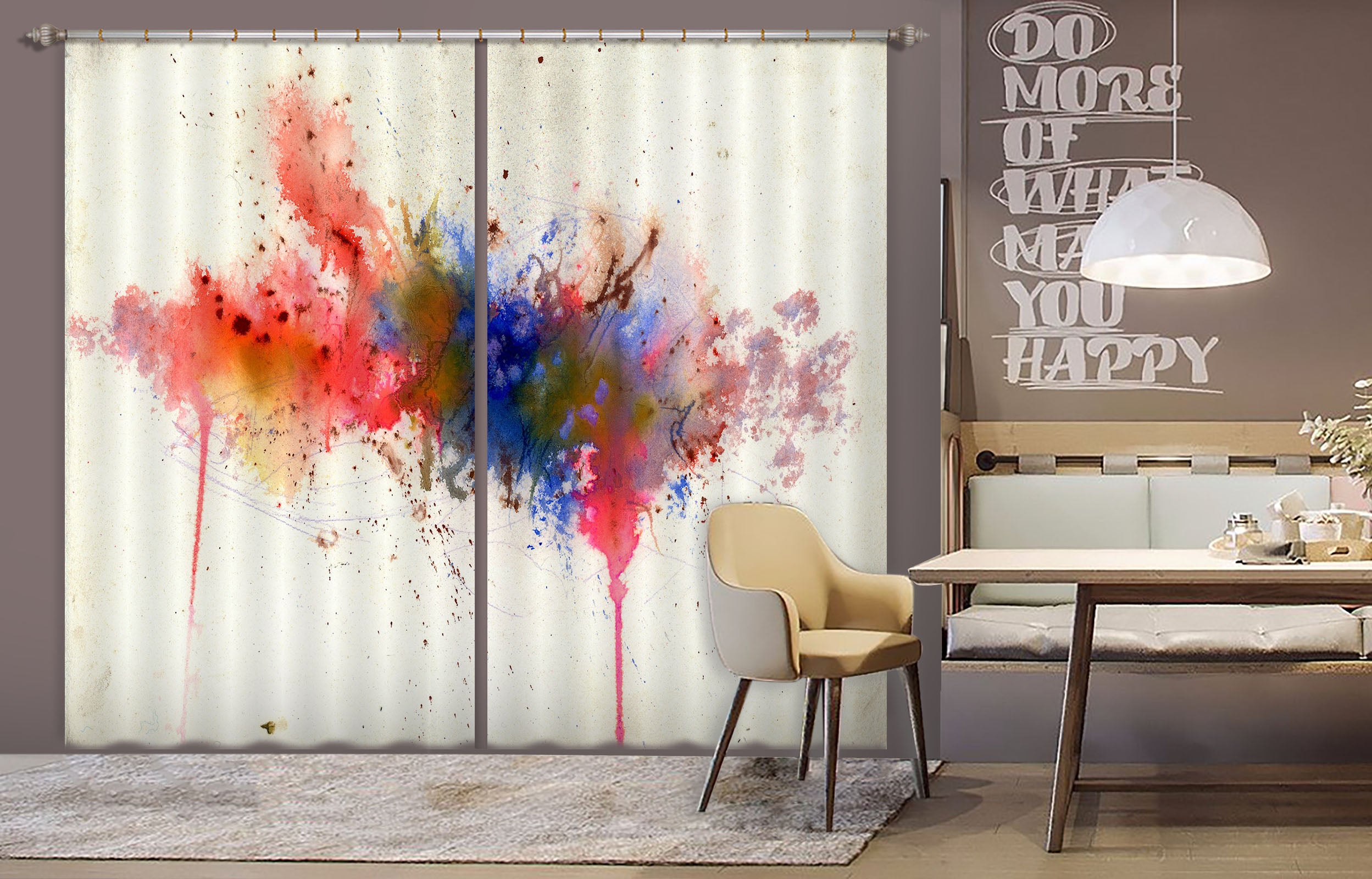 3D Color Splash 010 Anne Farrall Doyle Curtain Curtains Drapes