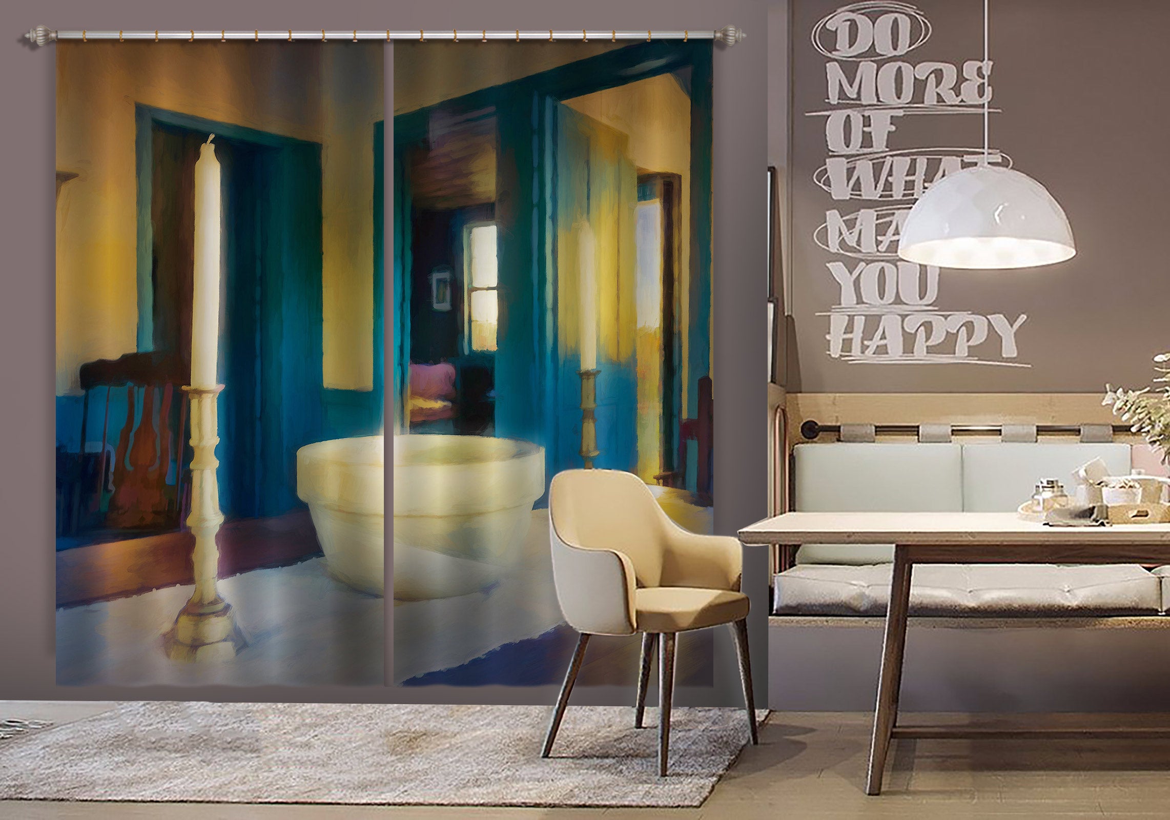 3D Candle Pot 5322 Beth Sheridan Curtain Curtains Drapes