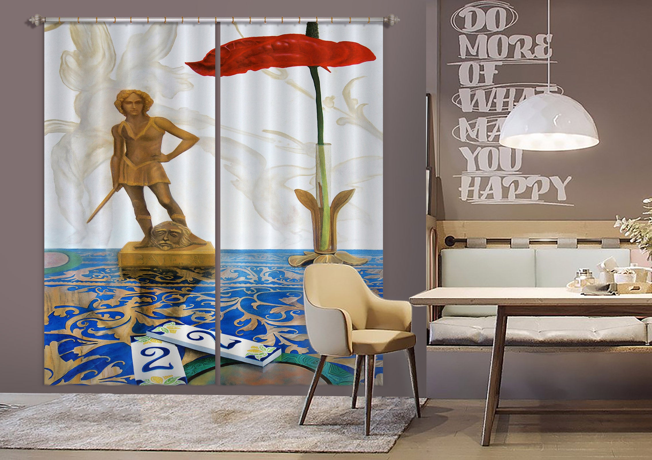 3D Portrait Statue 11012 Matthew Holden Bates Curtain Curtains Drapes