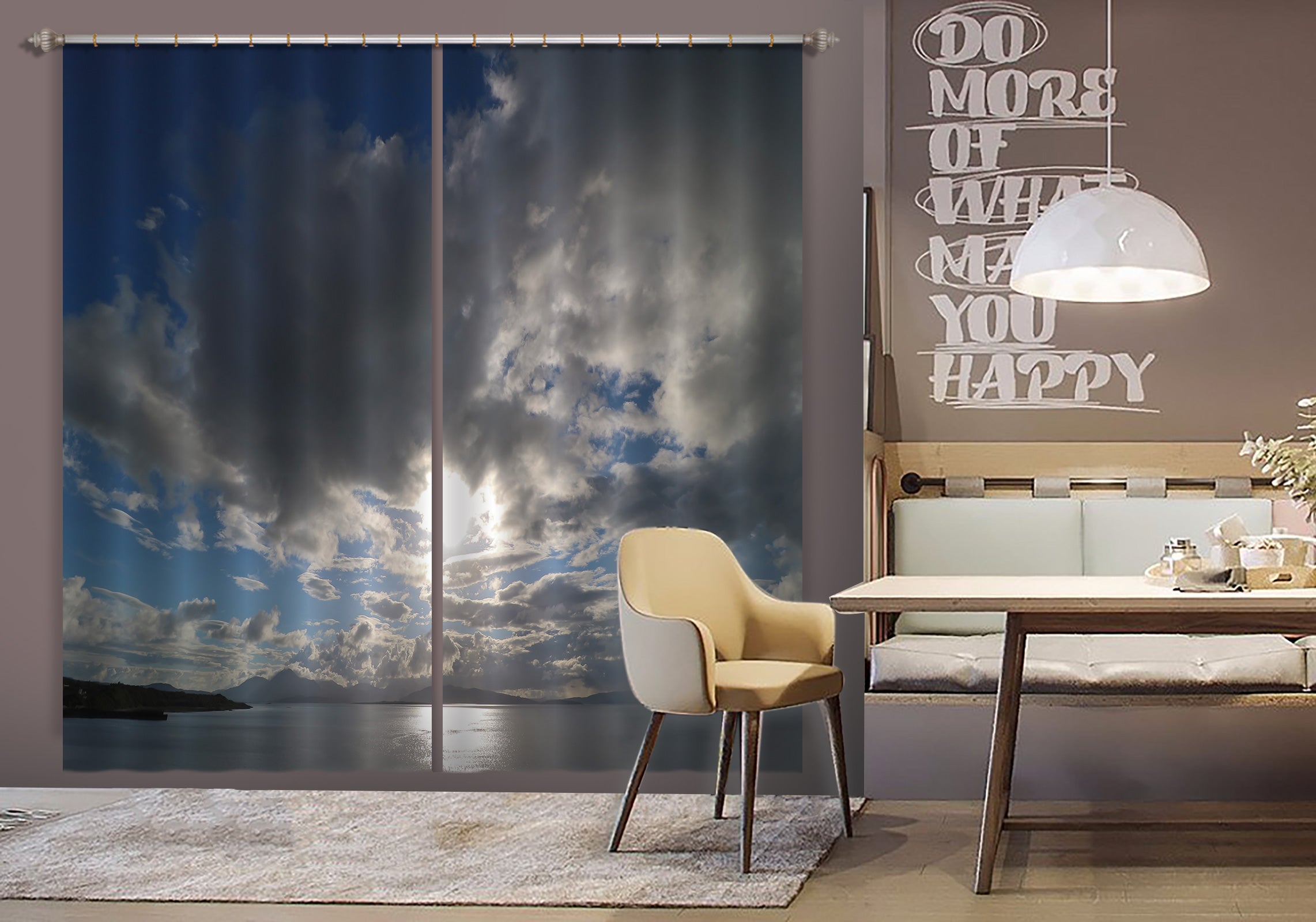 3D Calm Lake 026 Jerry LoFaro Curtain Curtains Drapes