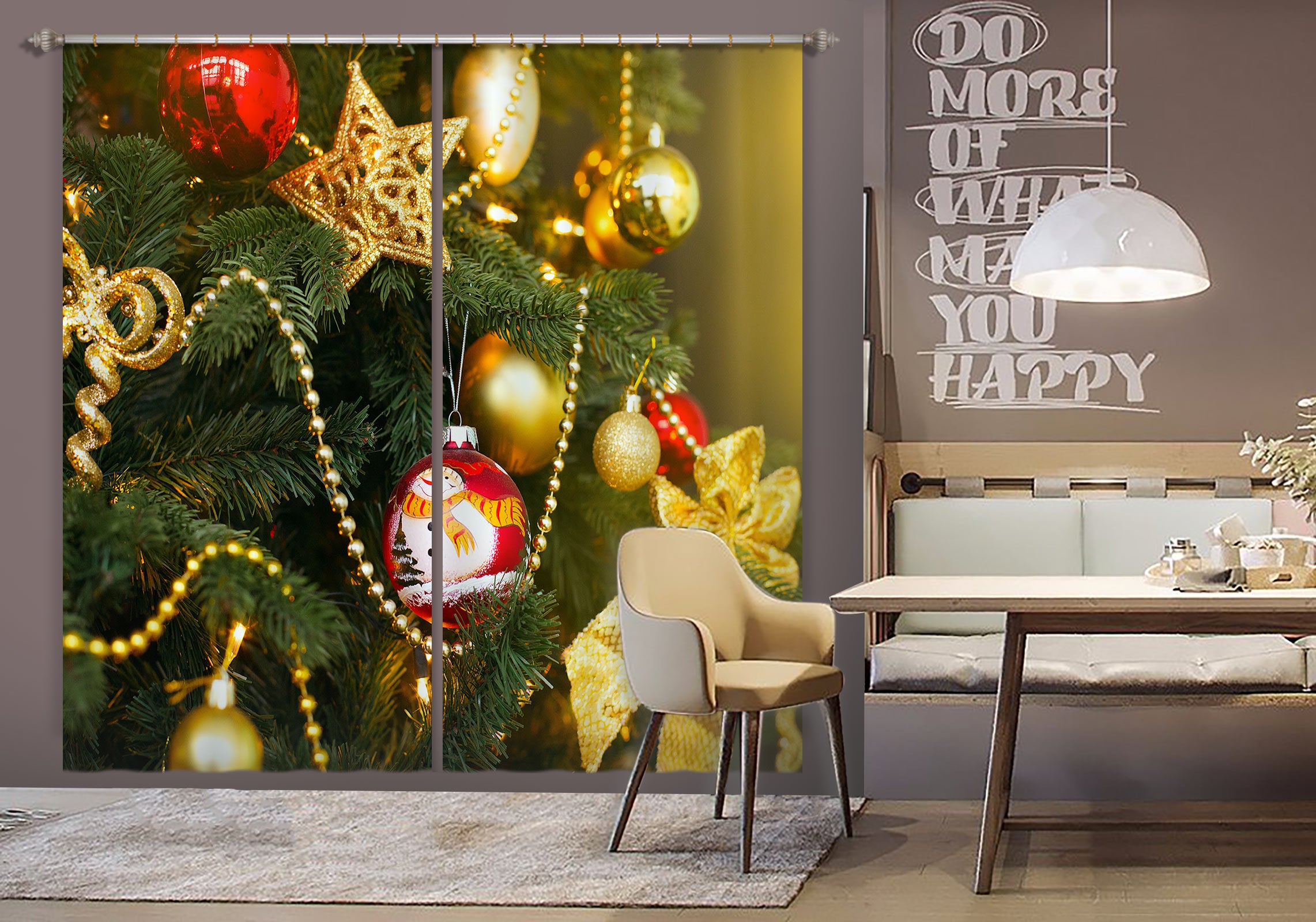 3D Tree Pendant 53092 Christmas Curtains Drapes Xmas