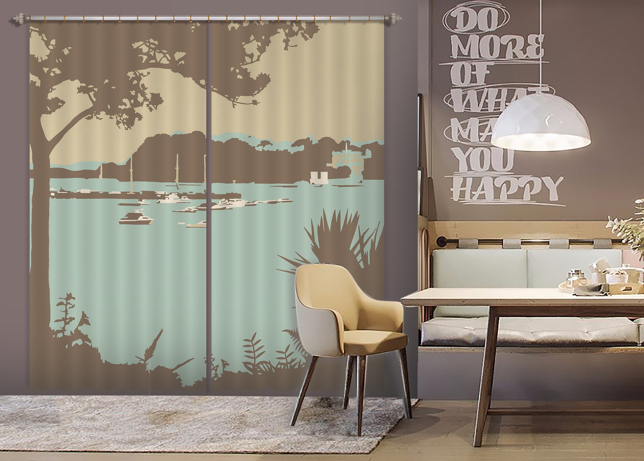 3D Sandbanks Brownsea Island 140 Steve Read Curtain Curtains Drapes