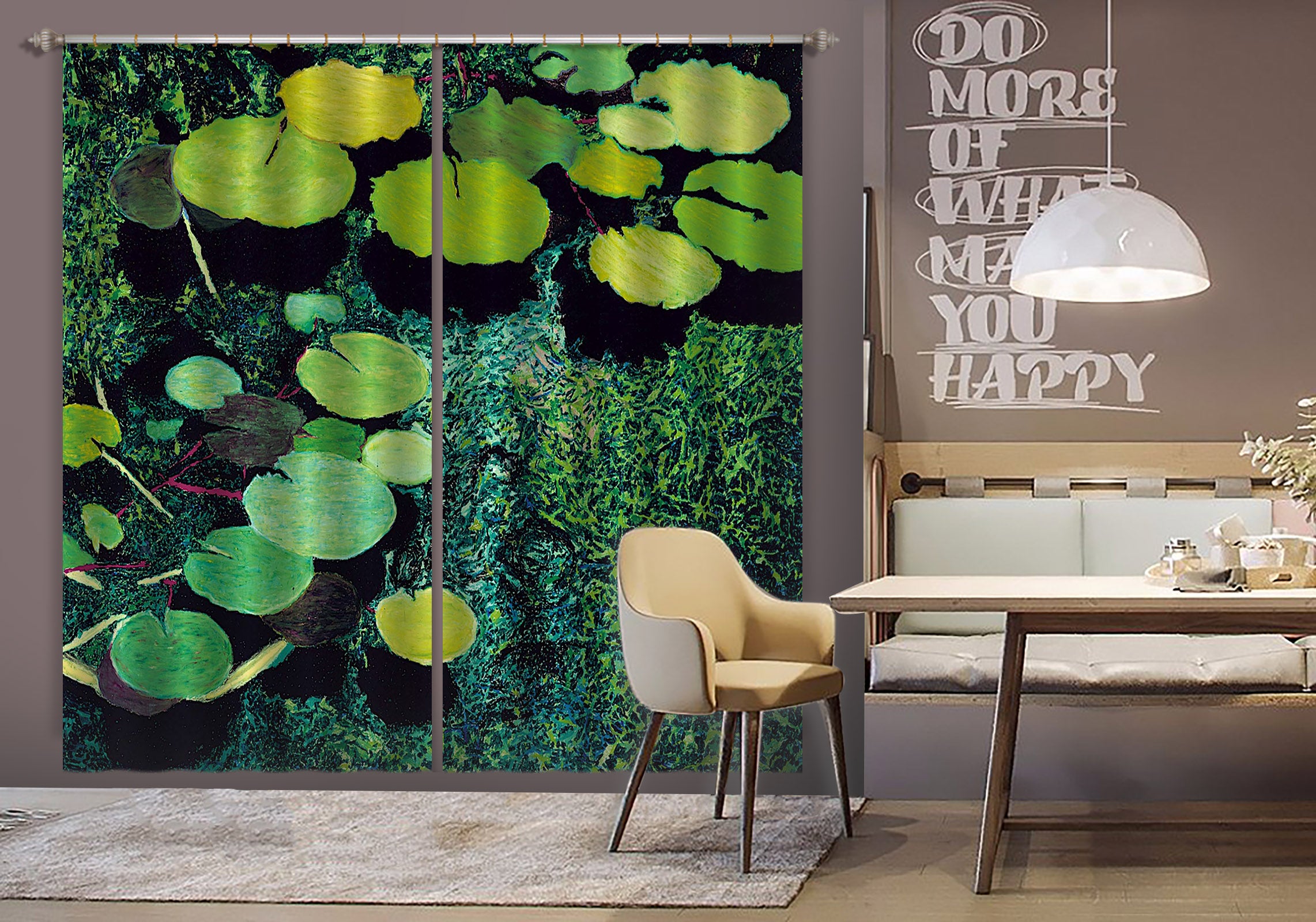 3D Lotus Leaf 285 Allan P. Friedlander Curtain Curtains Drapes